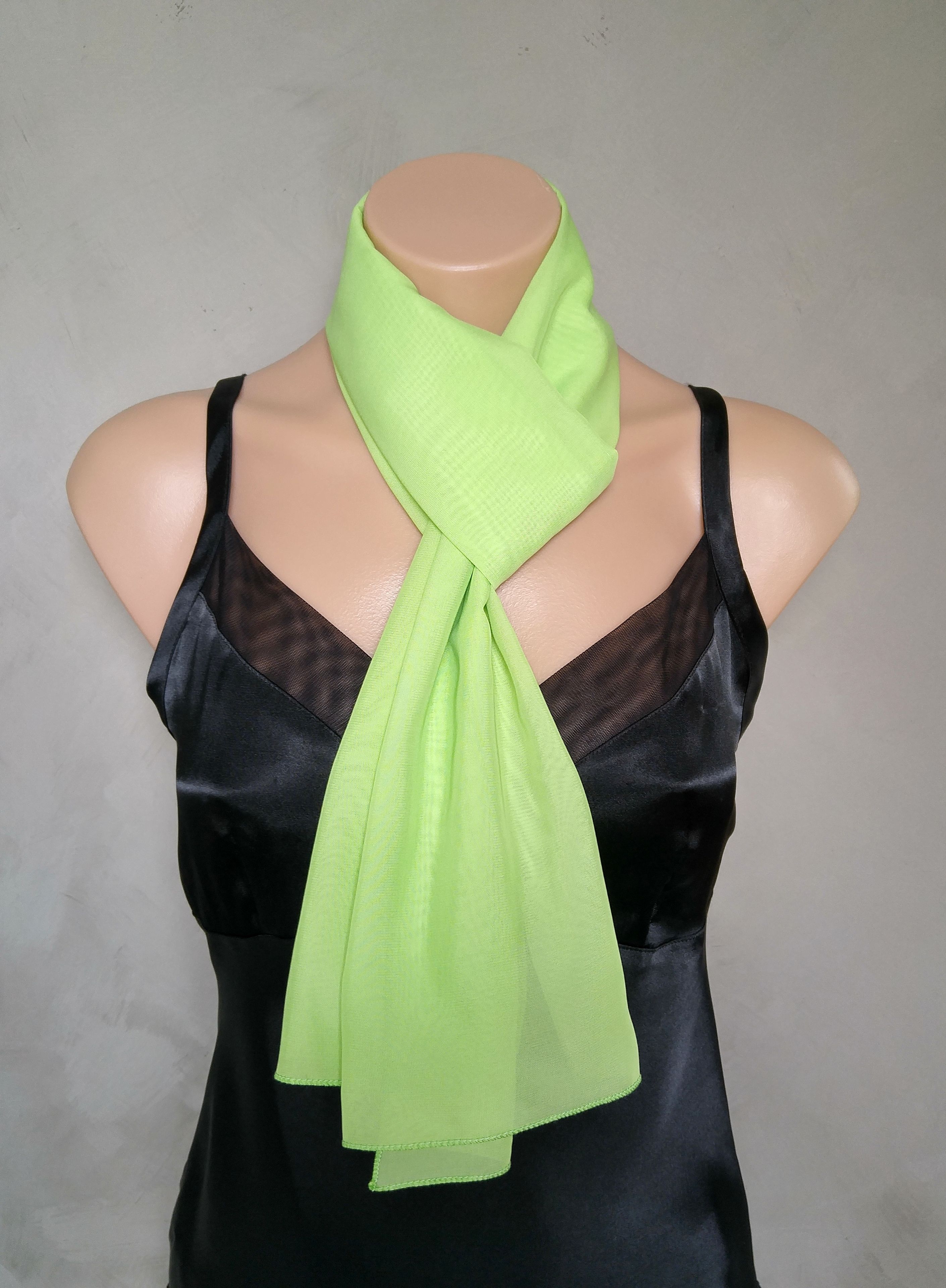 Mint Green Chiffon Scarf 6 