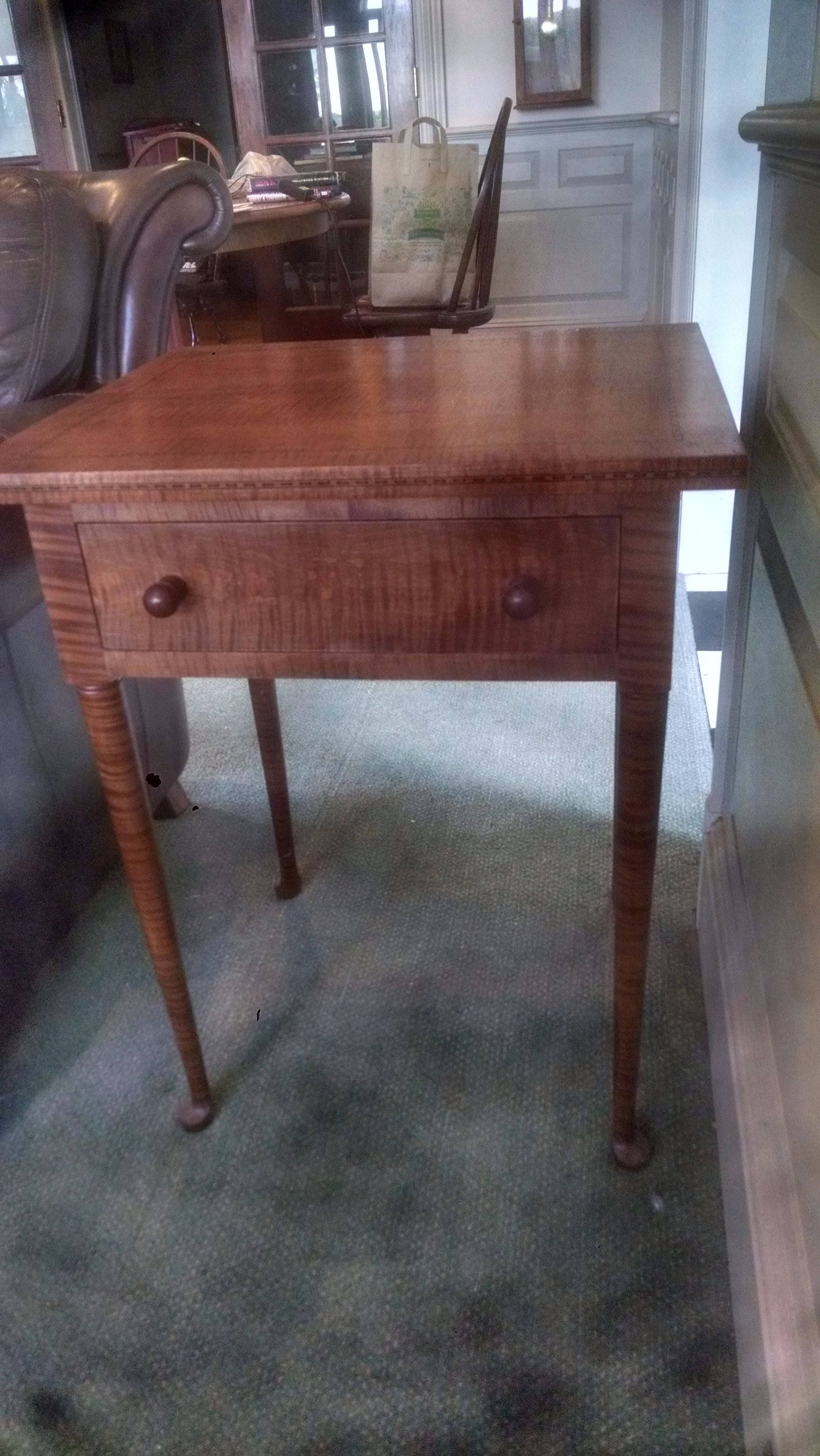 Inlaid Tiger Maple Nightstand