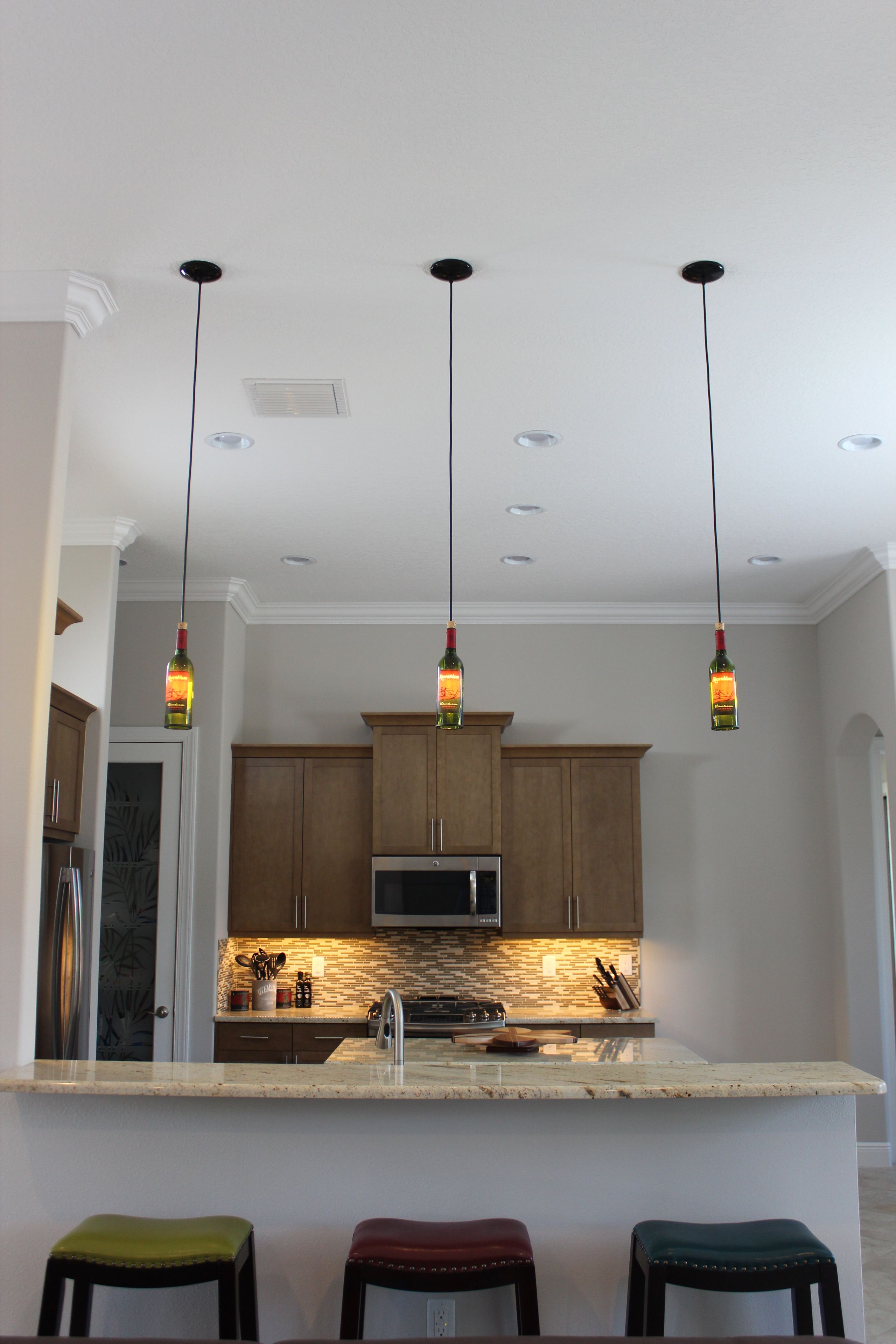 Wine Bottle Pendant Light - Customer Bottle 4