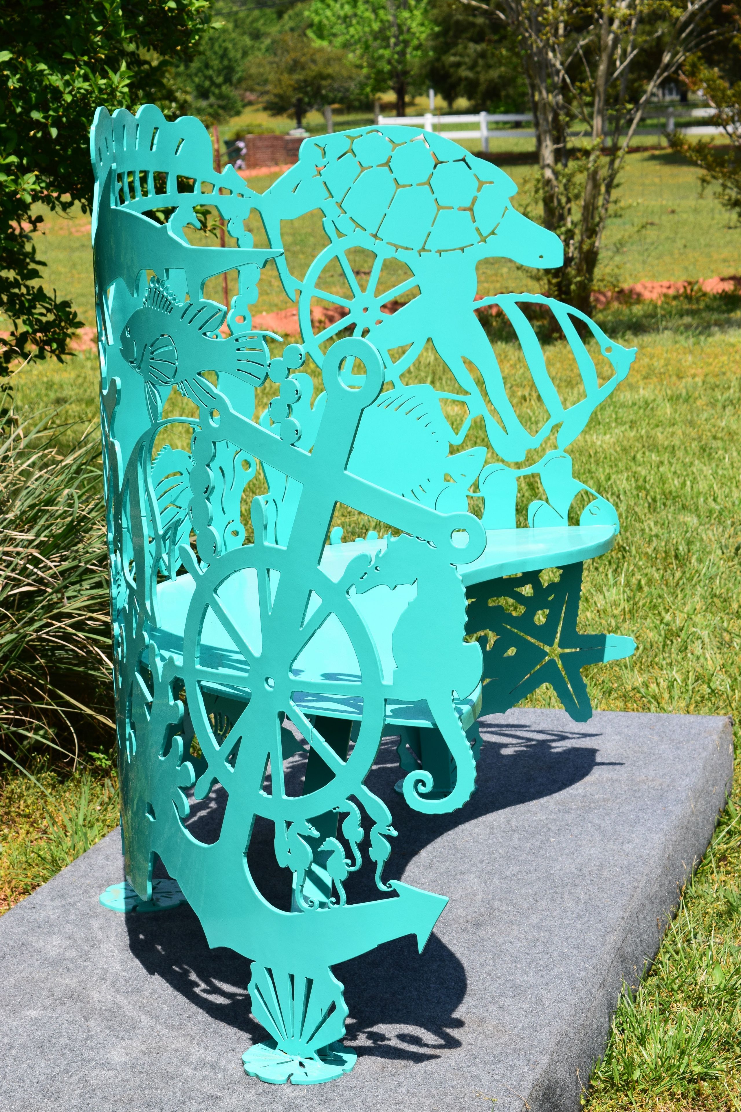 Sea Creatures Steel- Metal Bench 2 