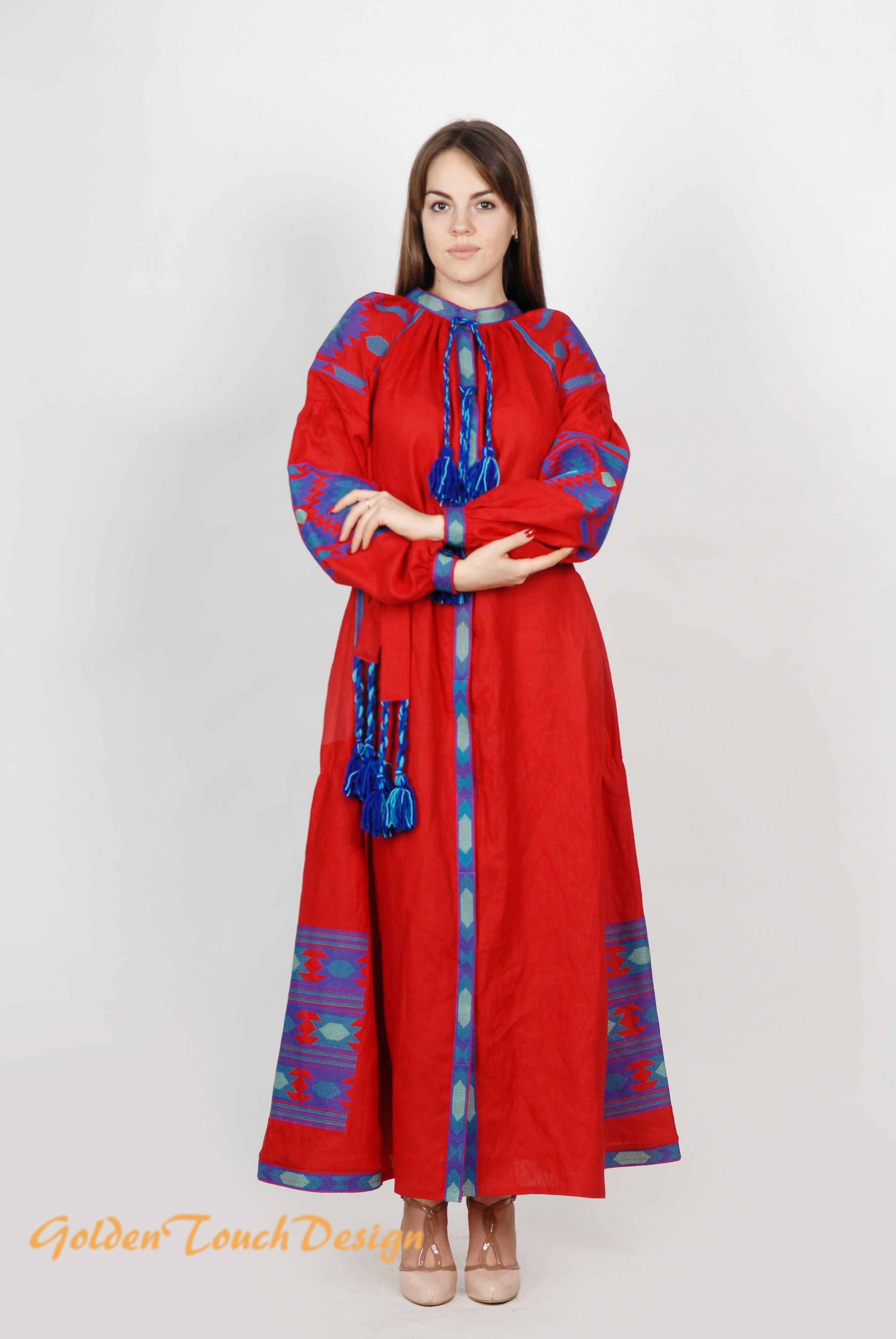 Linen Embroidered Blouse Ukrainian Blouse Doho Style Blouse Vita Kin Chicnationale Abaya Dress