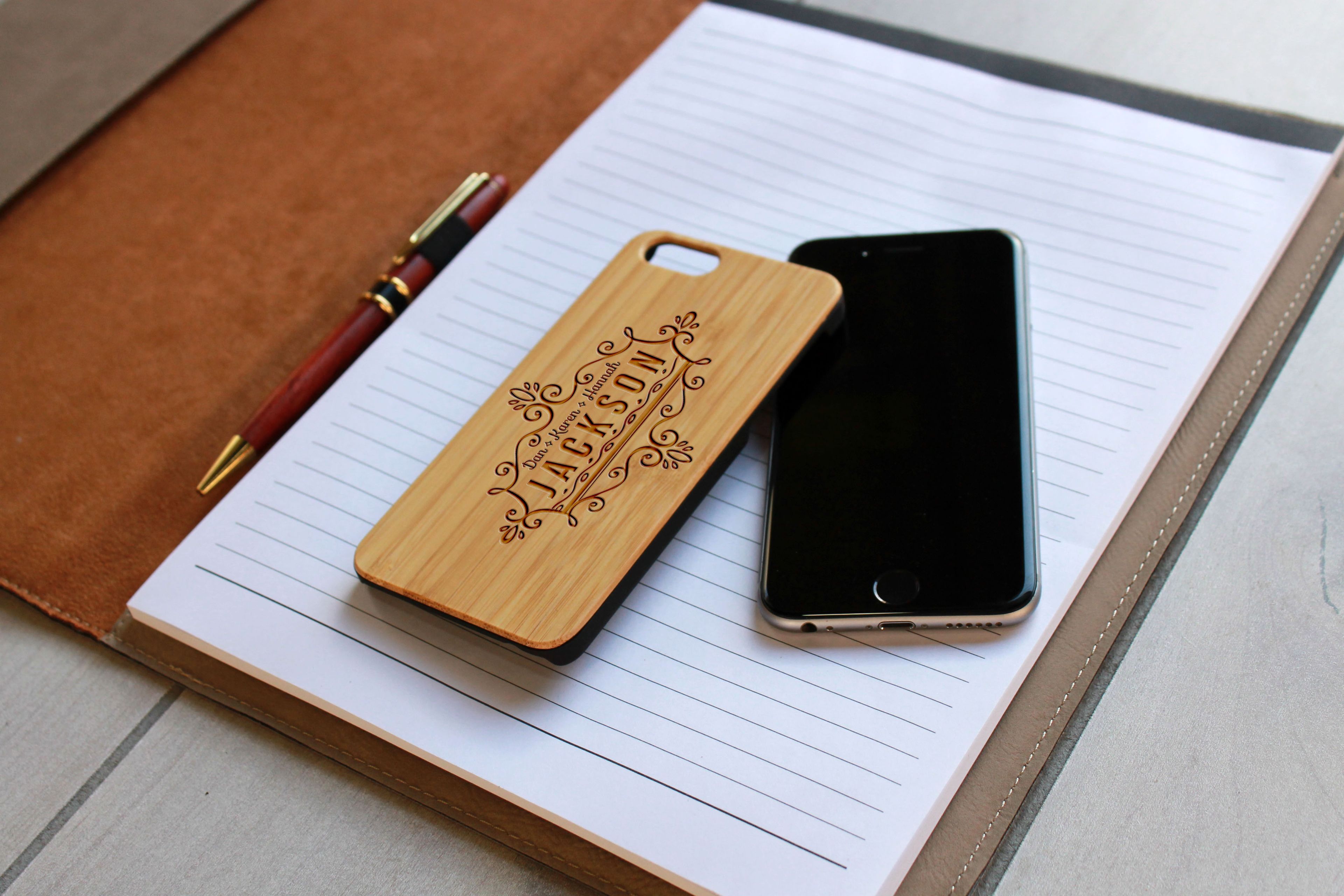 Custom Engraved Wooden Iphone 6 Case --Ip6-Bam-Jackson