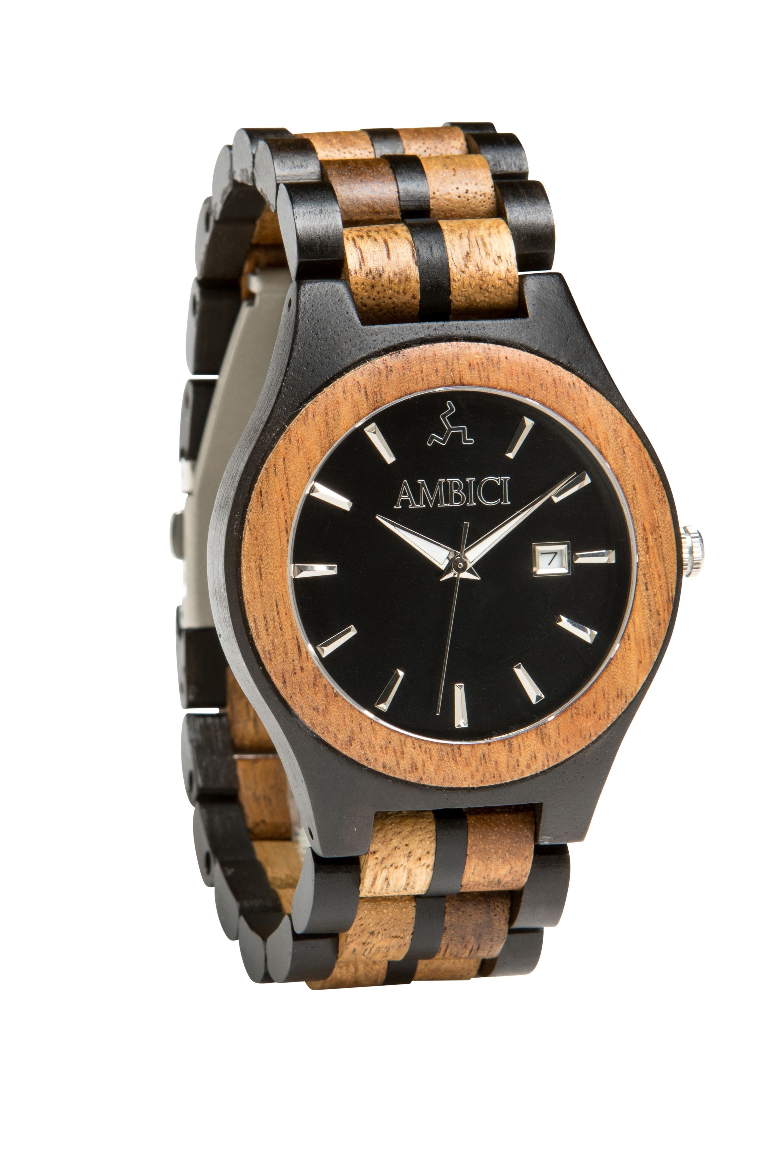 Handmade Mens Ebony And Koa Wood Watch By Ambici