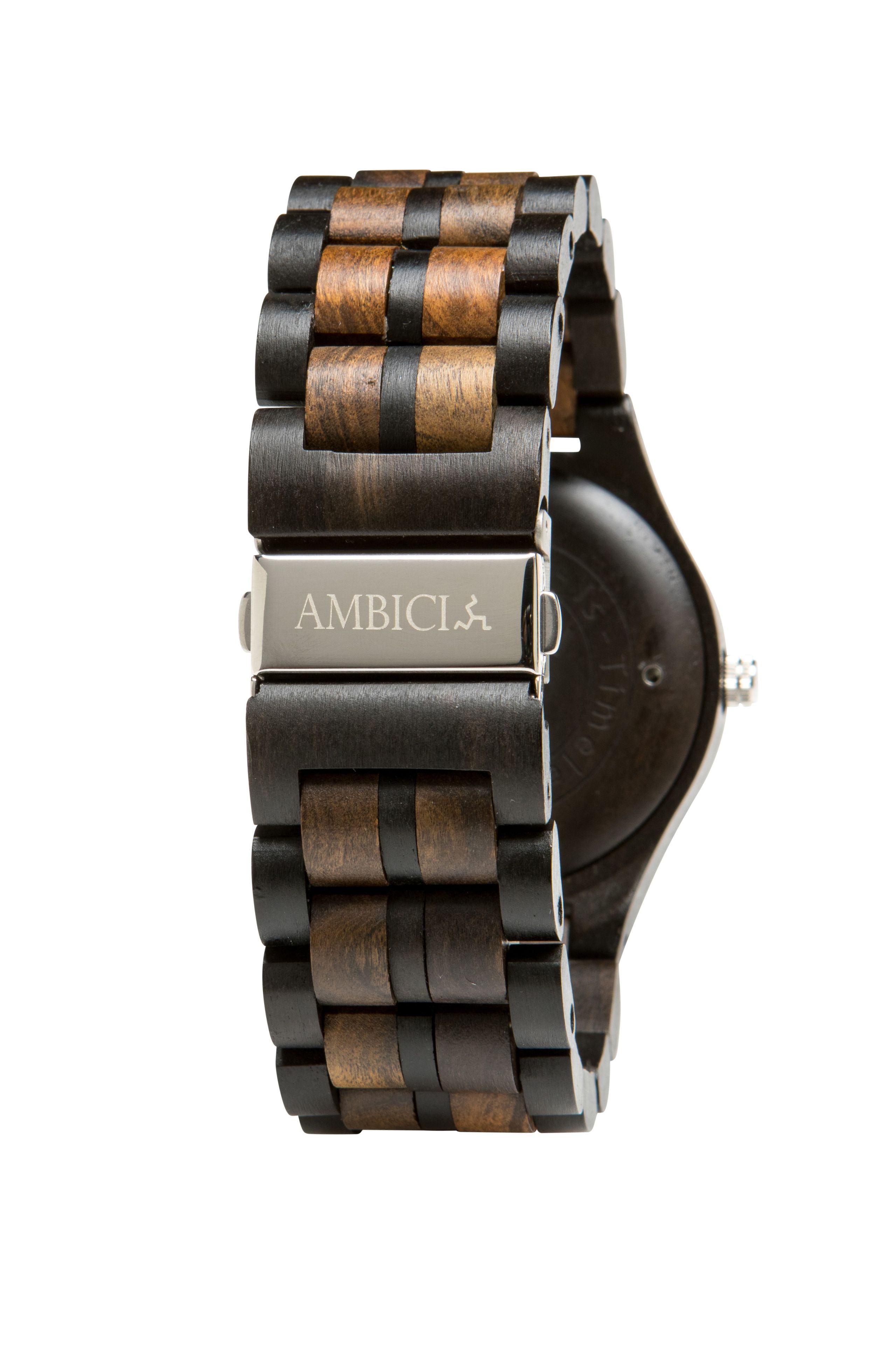 Personalized Black Sandalwood And Ebony Wood Watch For Men By Ambici 3 