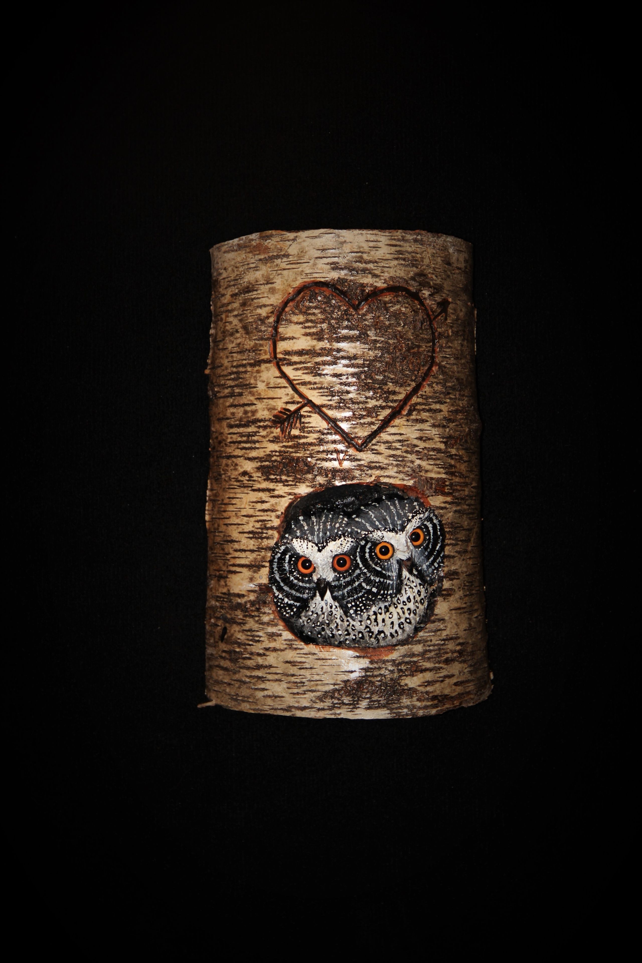 Monogrammed - Anniversary - Wedding - Custom Bird Owl Carving