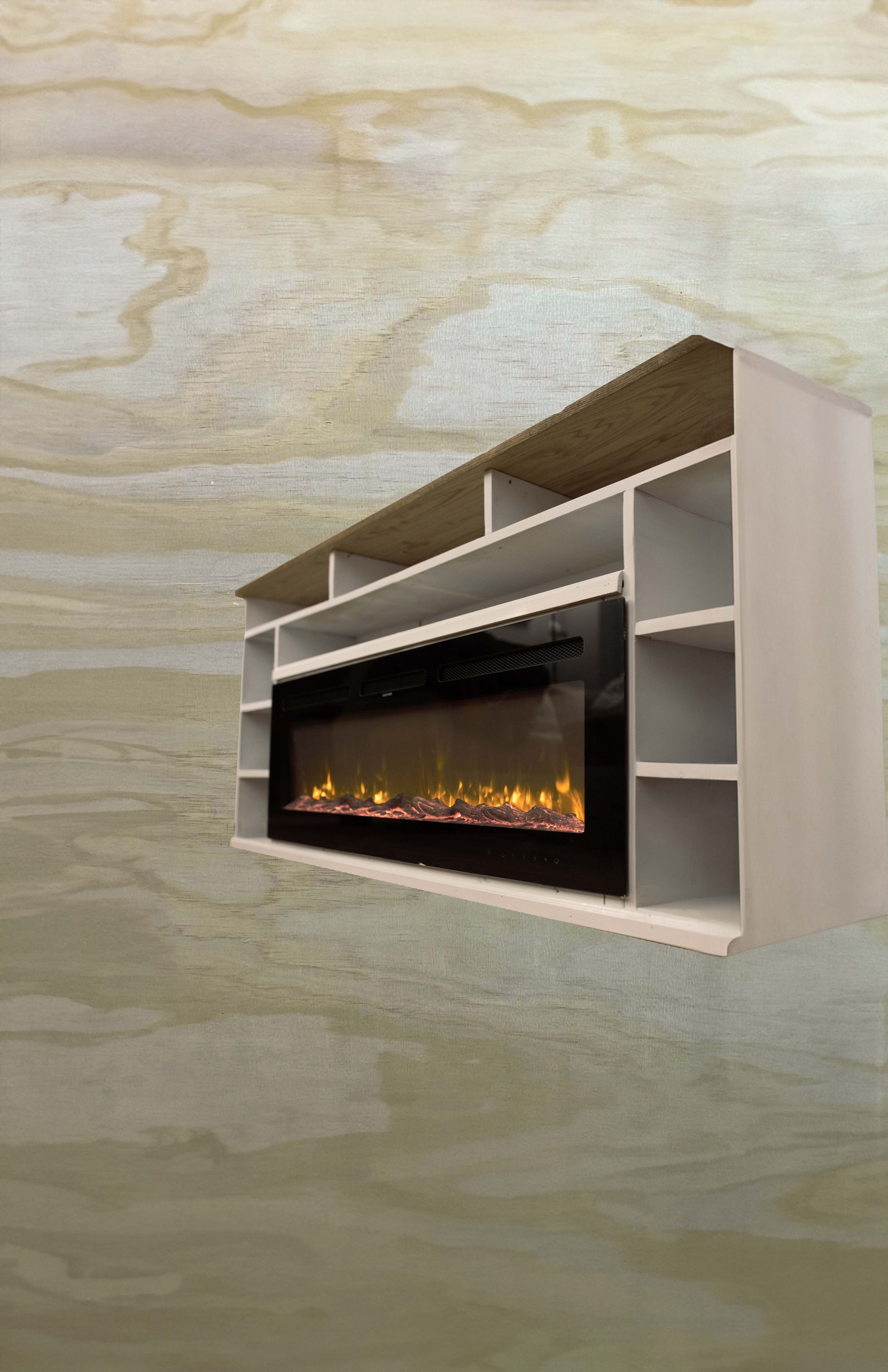 Electric Fireplace Tv Stand - Handcrafted Media Console With Storage  5 