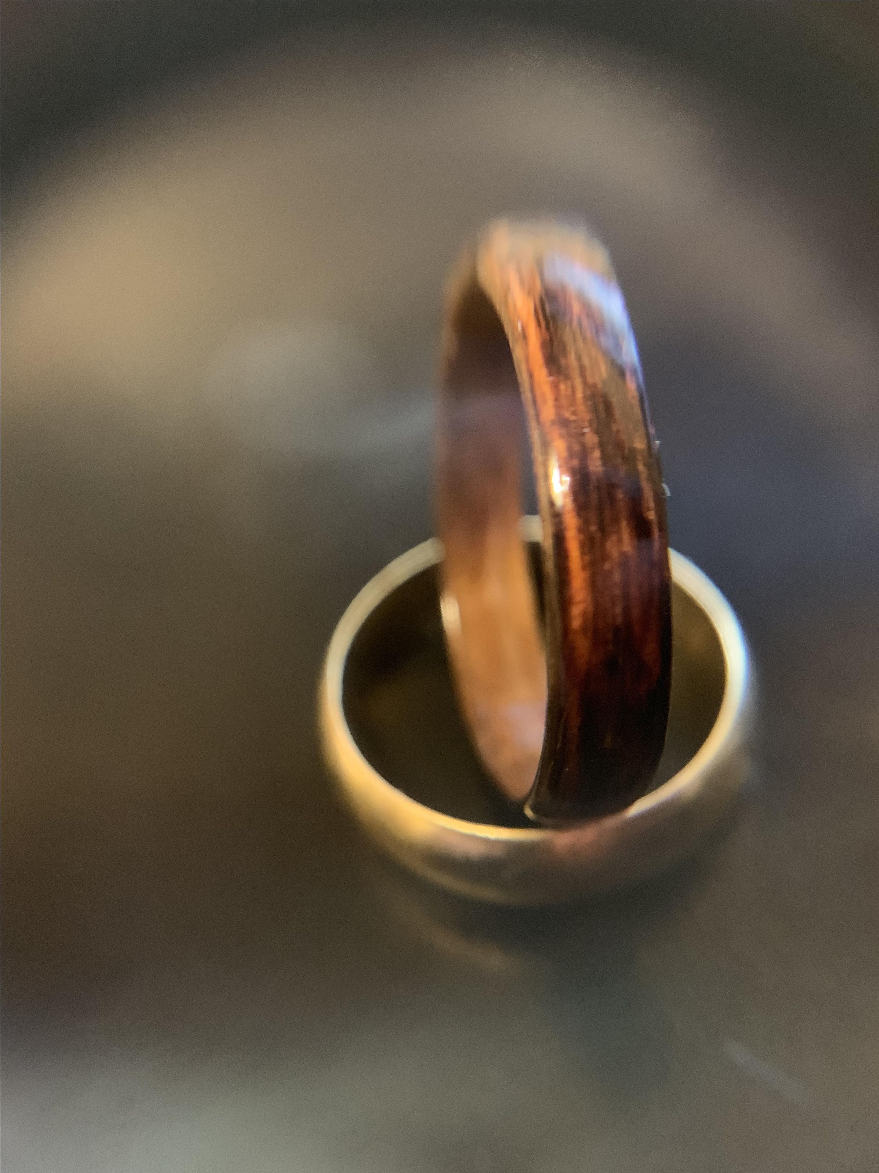 Burnt Wood Steam Bentwood Cathedral Or Straight Grain Maple Ring 4 