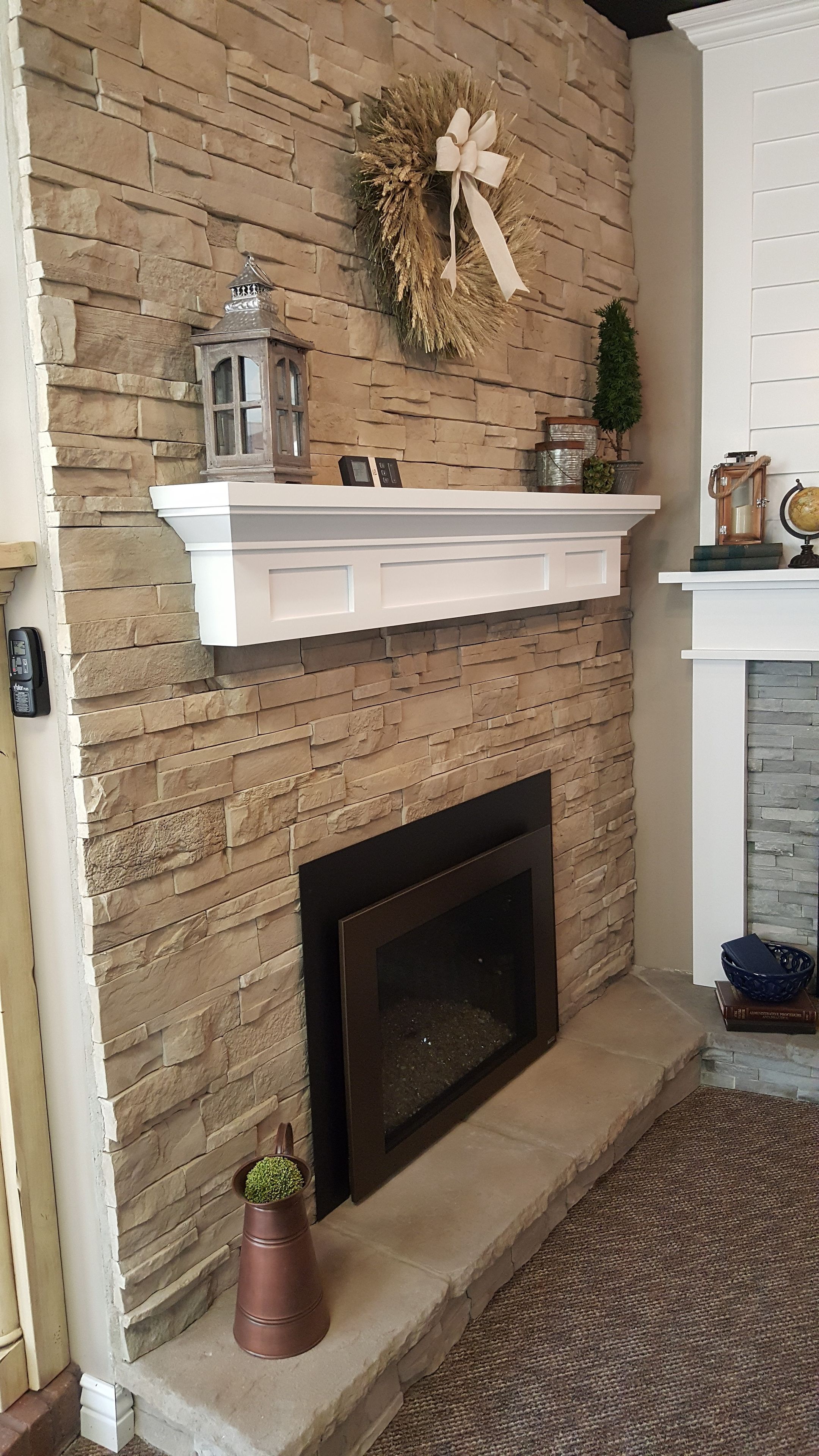Fireplace Mantel Floating Painted Finish - Contemporary Cottage Ledge Shelf Bayside Style 2