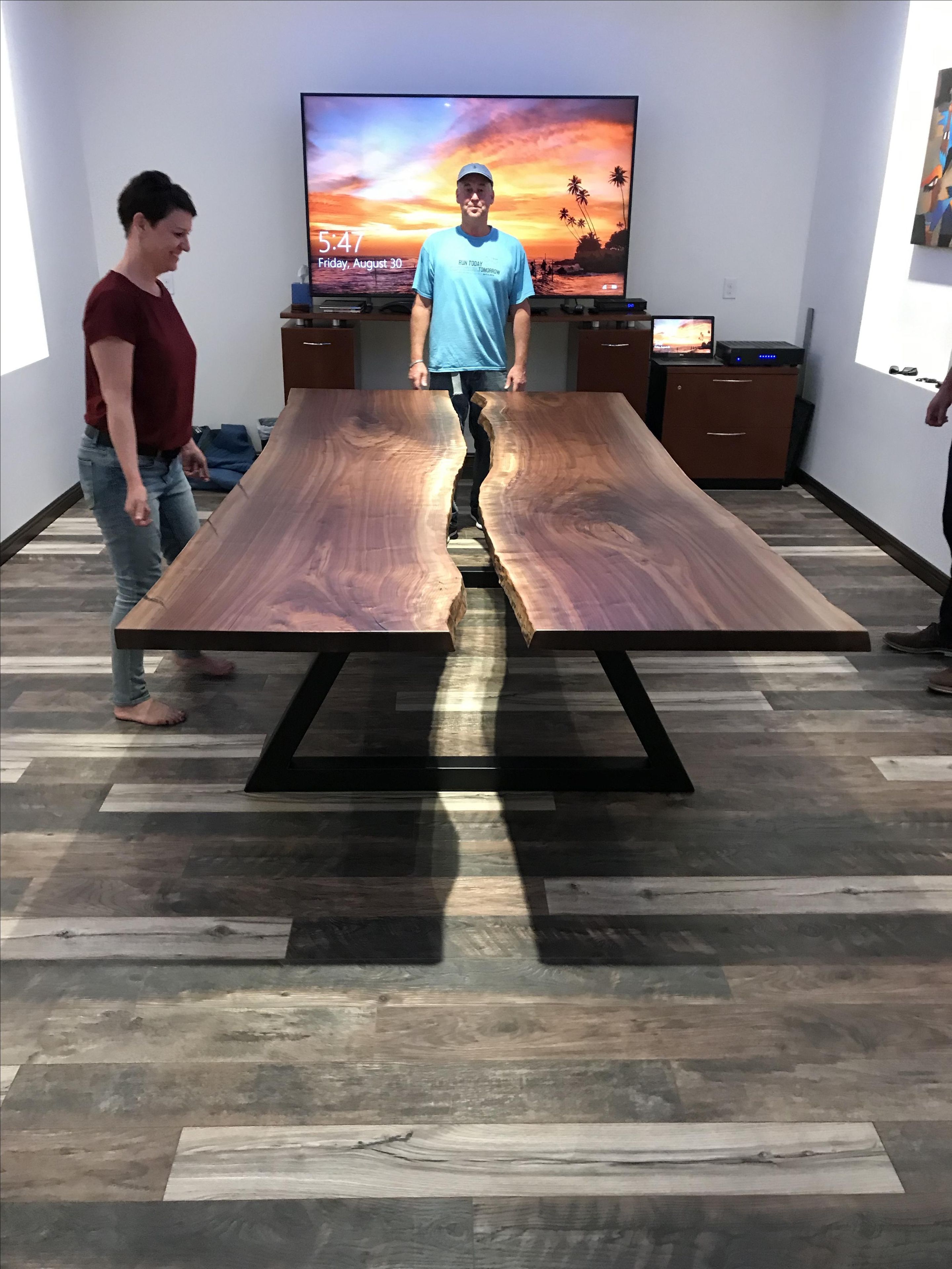 Walnut Live Edge Floating Table 4 