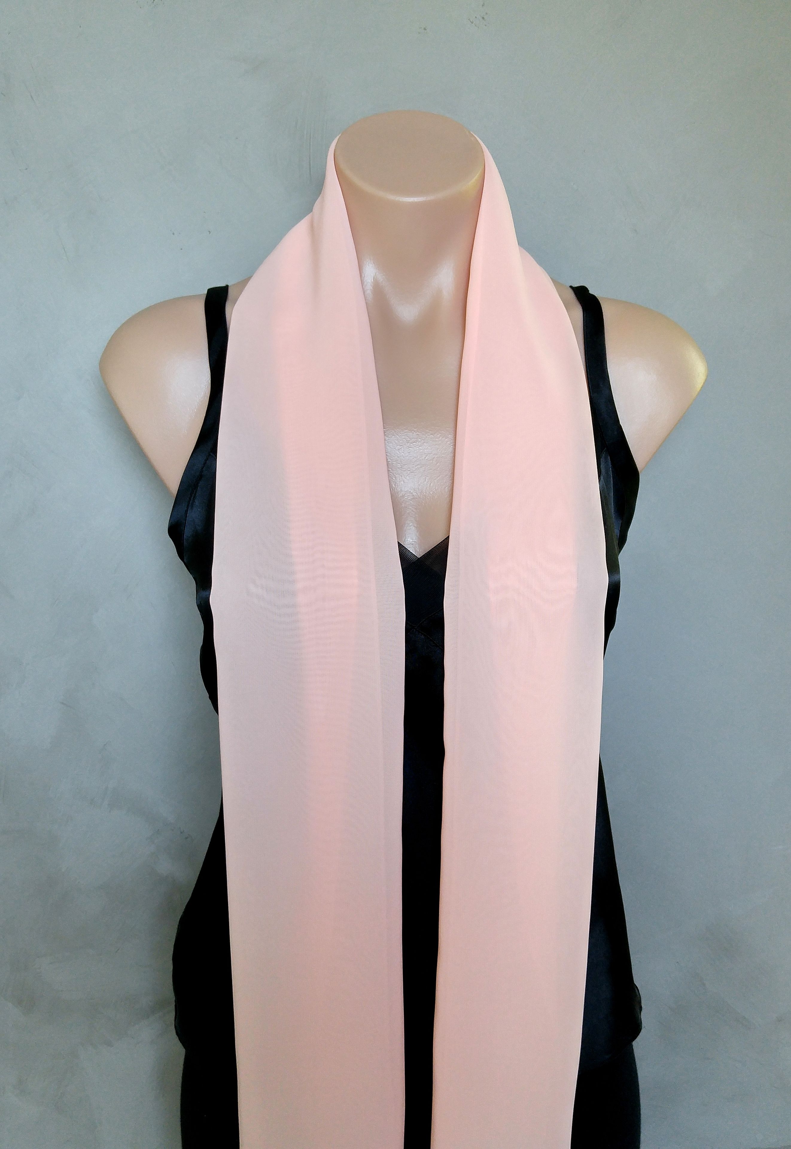 Peach Chiffon Scarf 2 