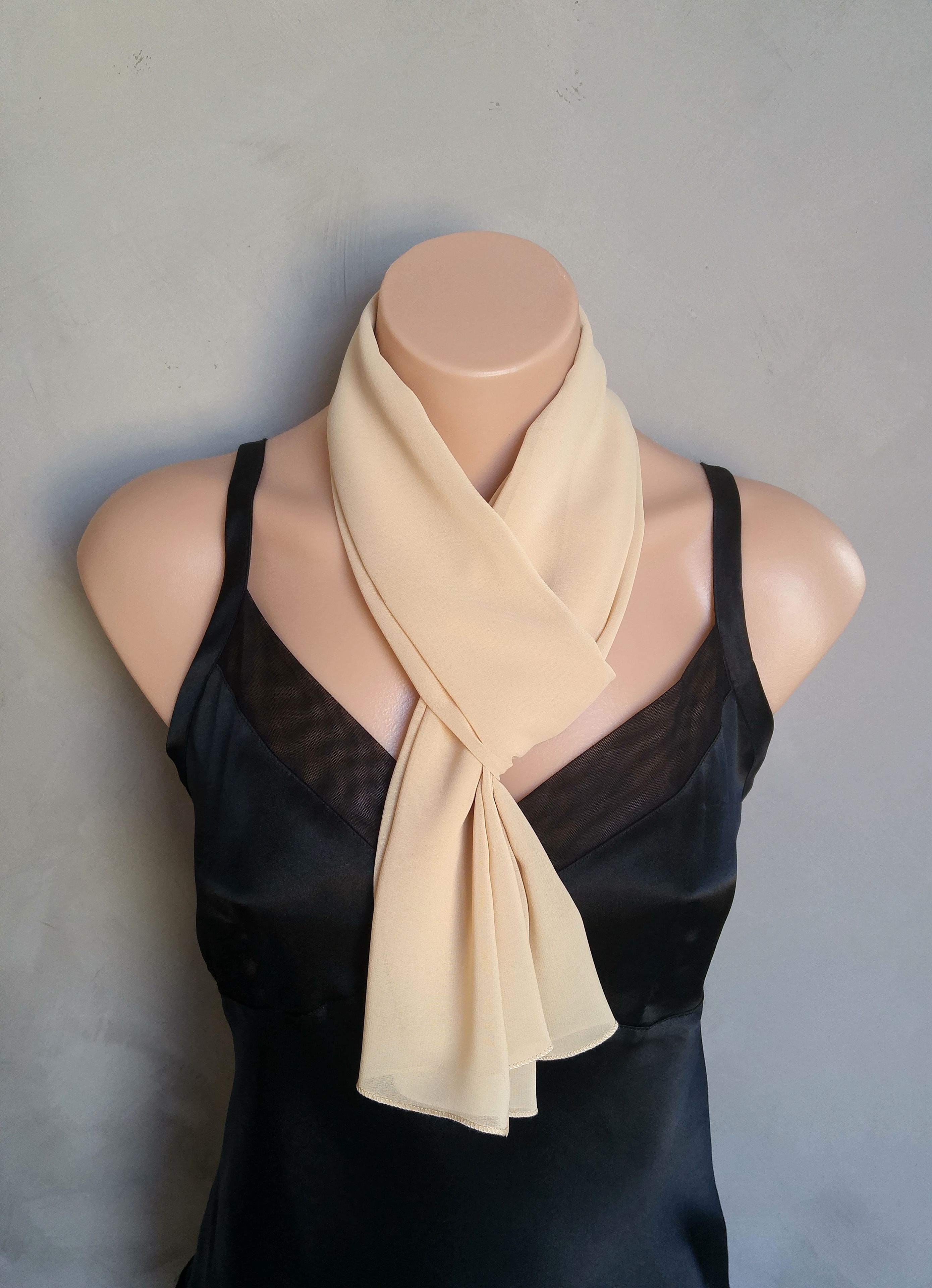 Nude Chiffon Scarf