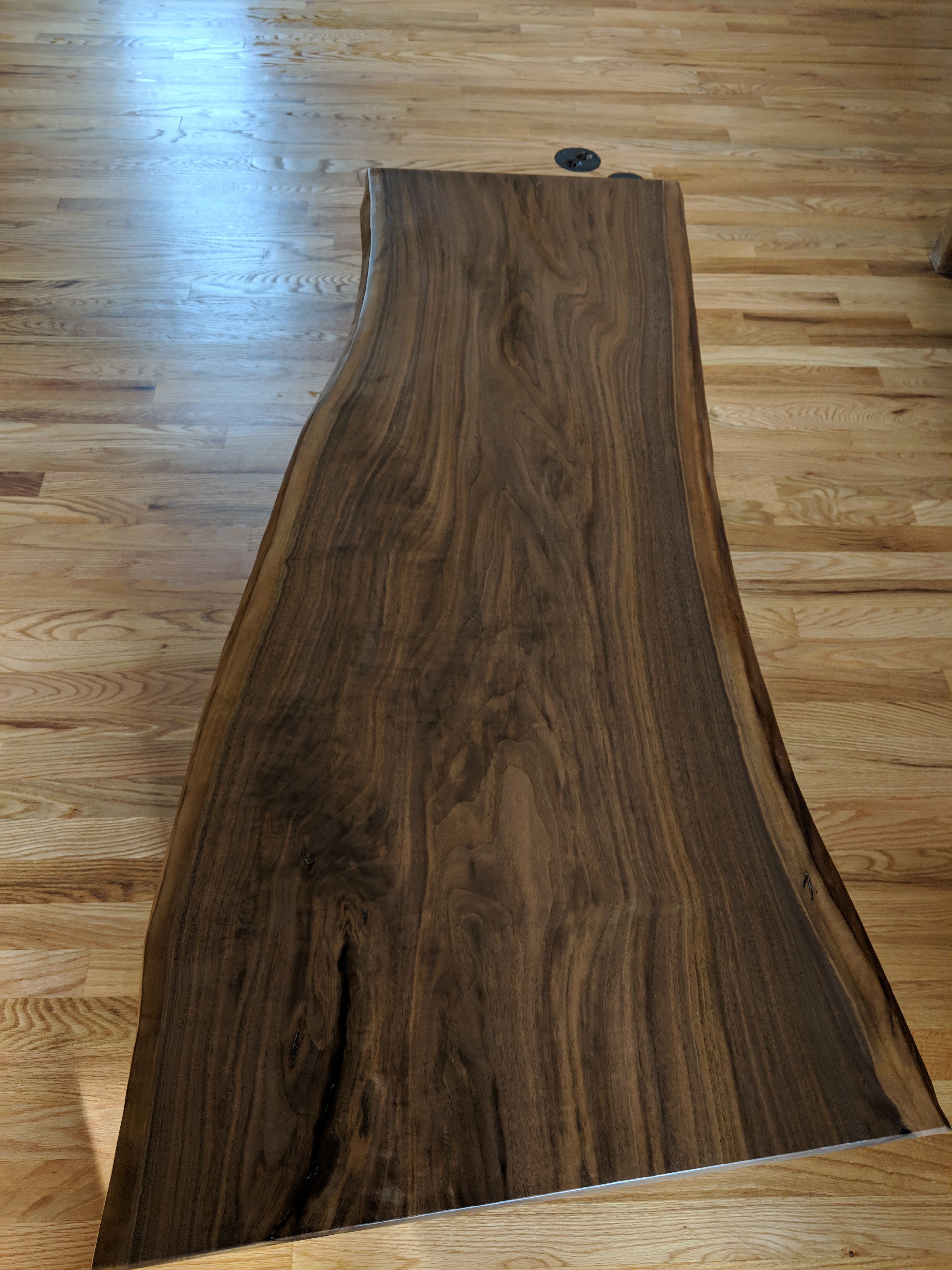 Mid Modern Walnut Slab Coffee Table 4 