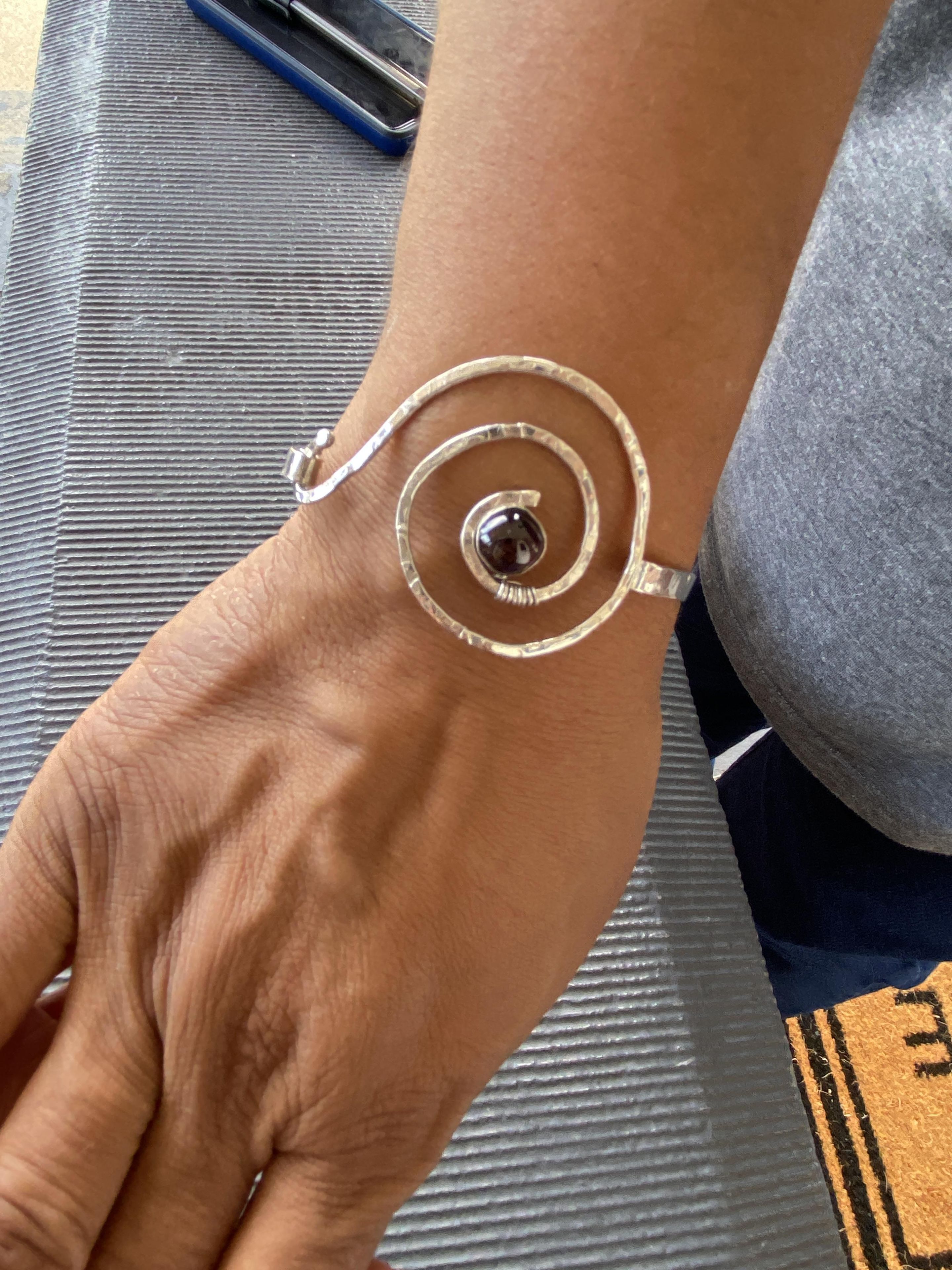 Sterling Silver Swirl Bangle