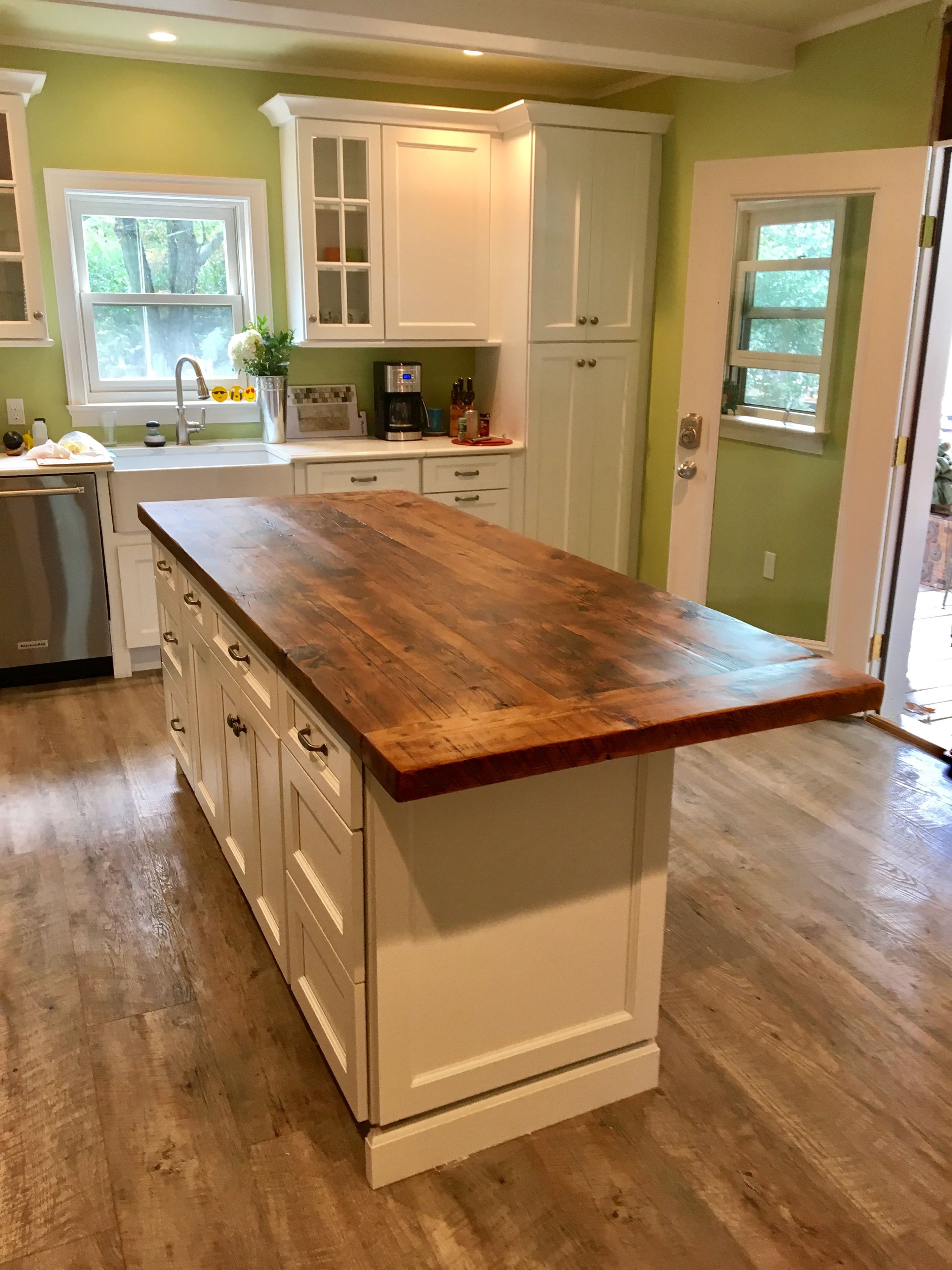 Reclaimed Wood Kitchen Island Top
