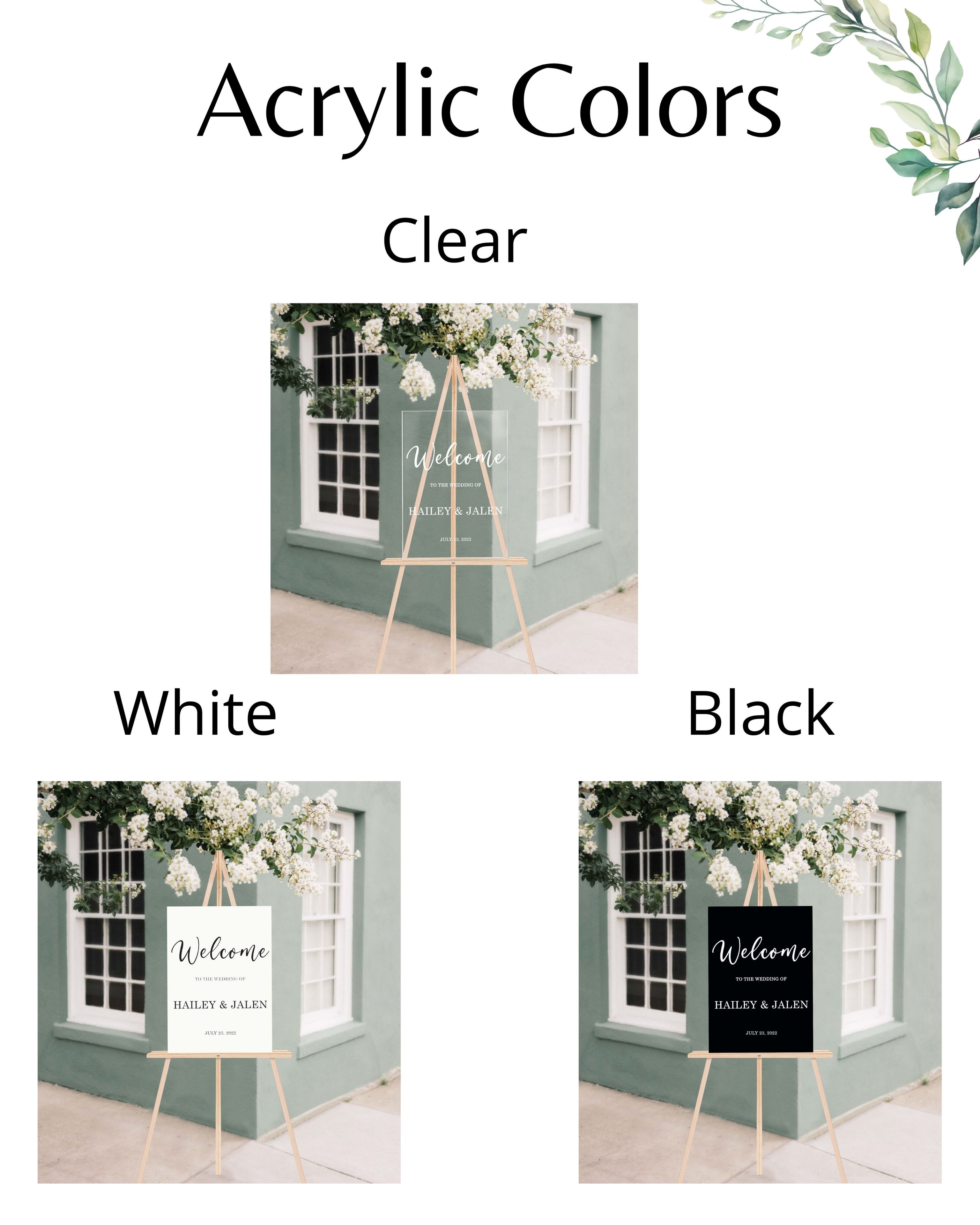 Custom Text Acrylic Wedding Table Sign, Clear, White, Or Black Acrylic, Personalized Sign 4