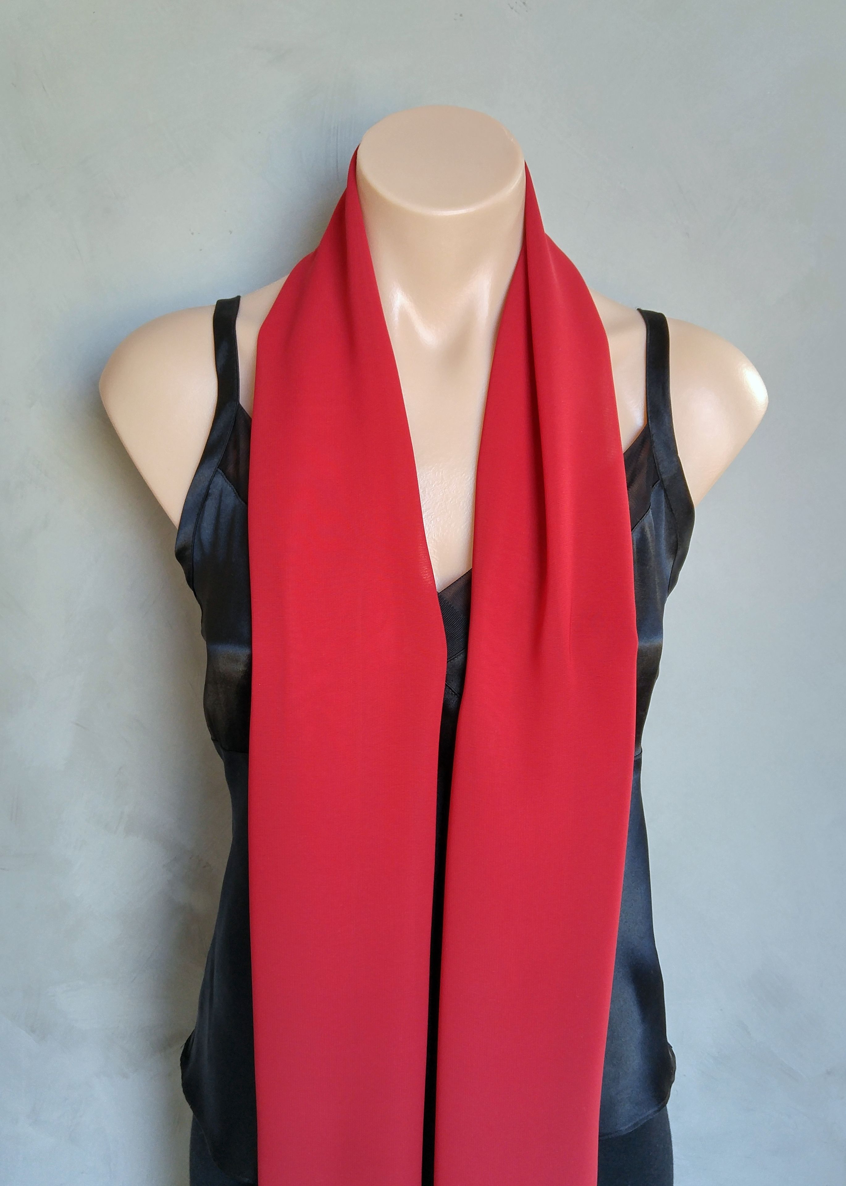 Red Chiffon Scarf 2 