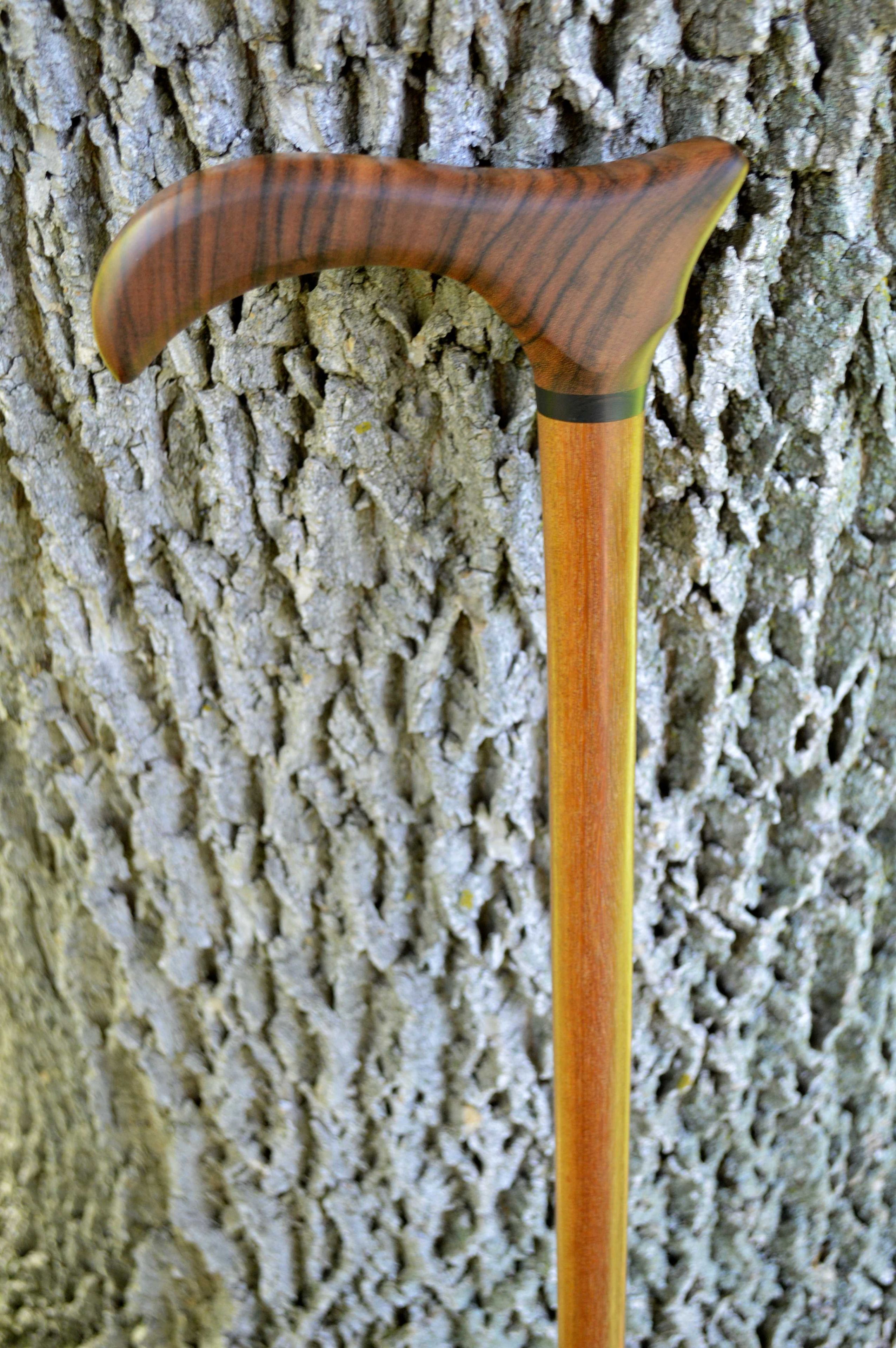Walking Cane/ Walking Stick Made Of Amazakoue, African Blackwood, Brazilian Teak 36 1/2 6 