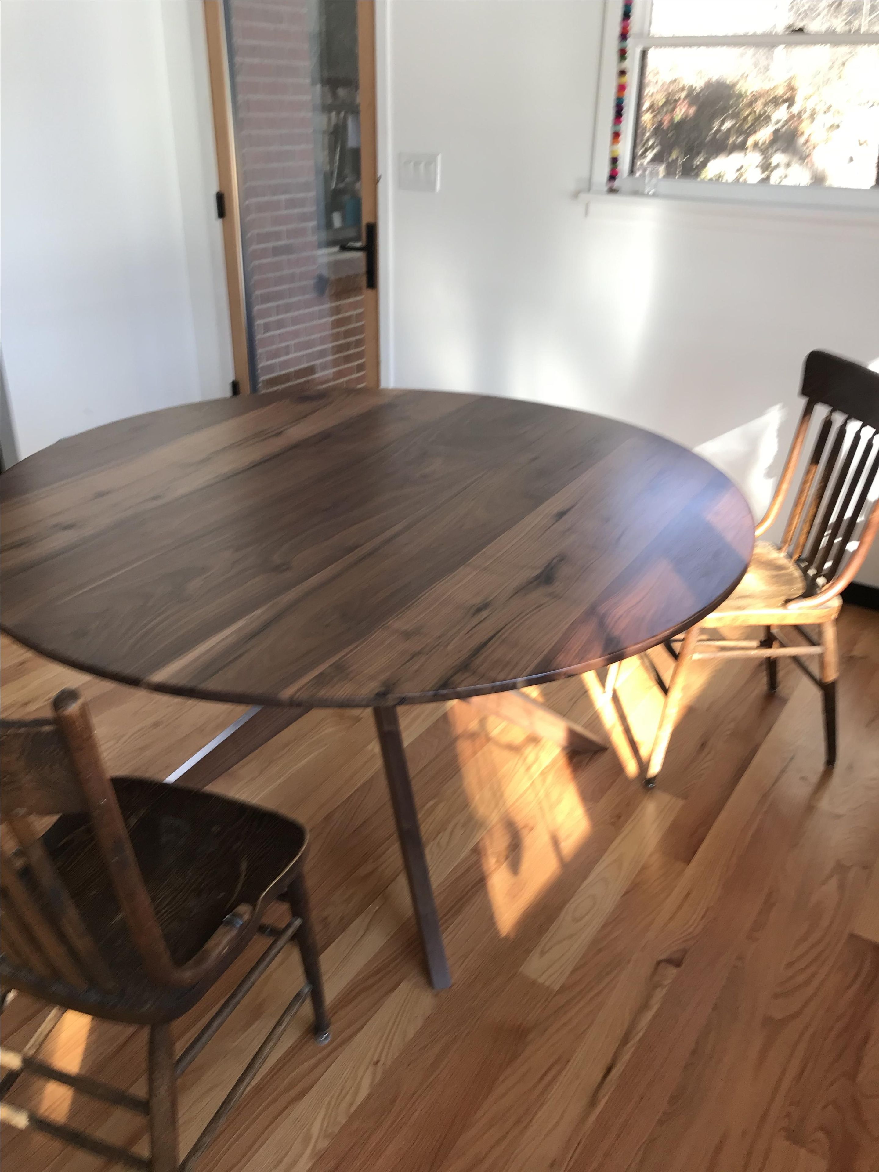 Mid Century Walnut Round Dining Table 1 