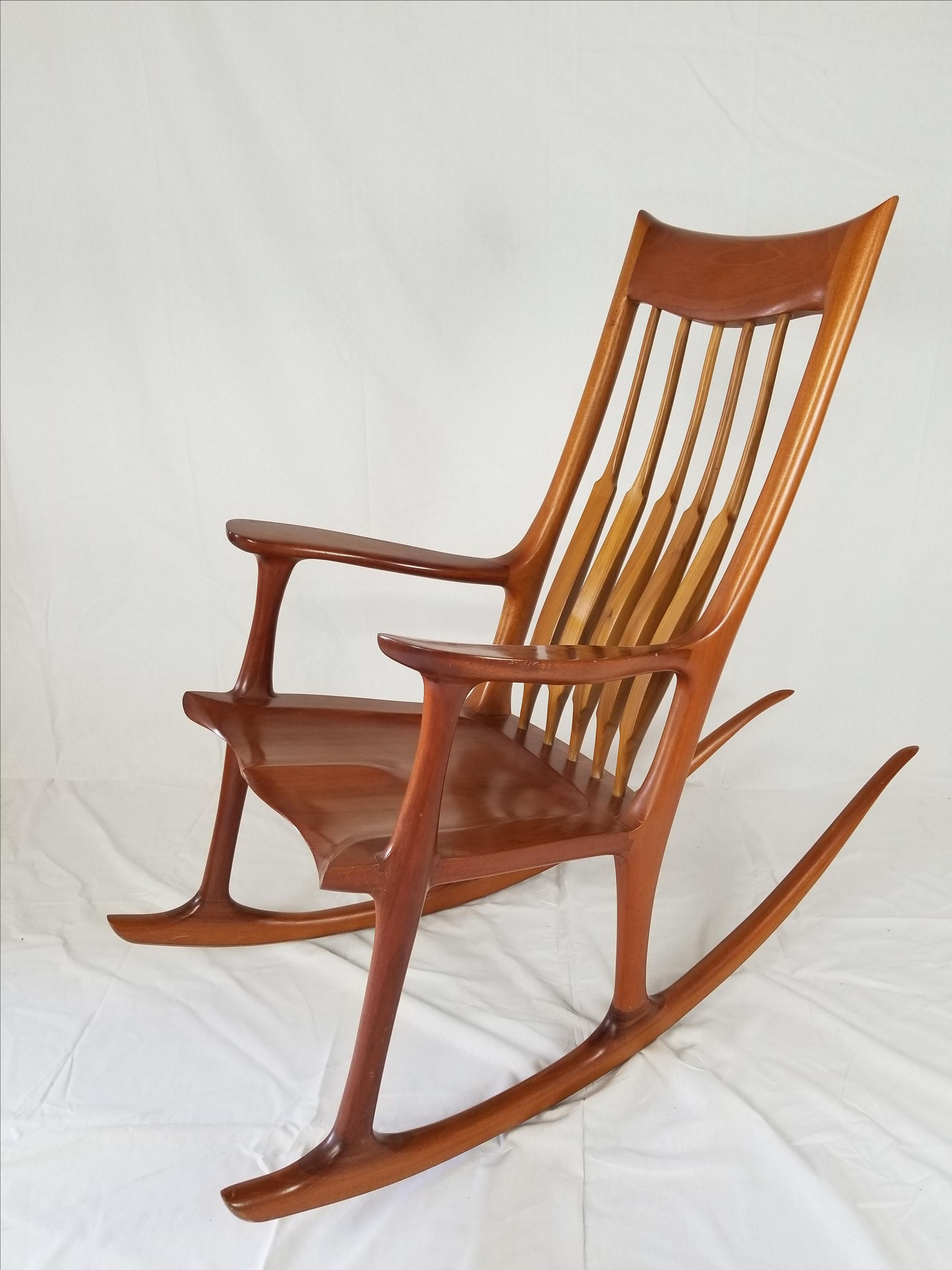 Solid Wood Sculpted Rocking Chair