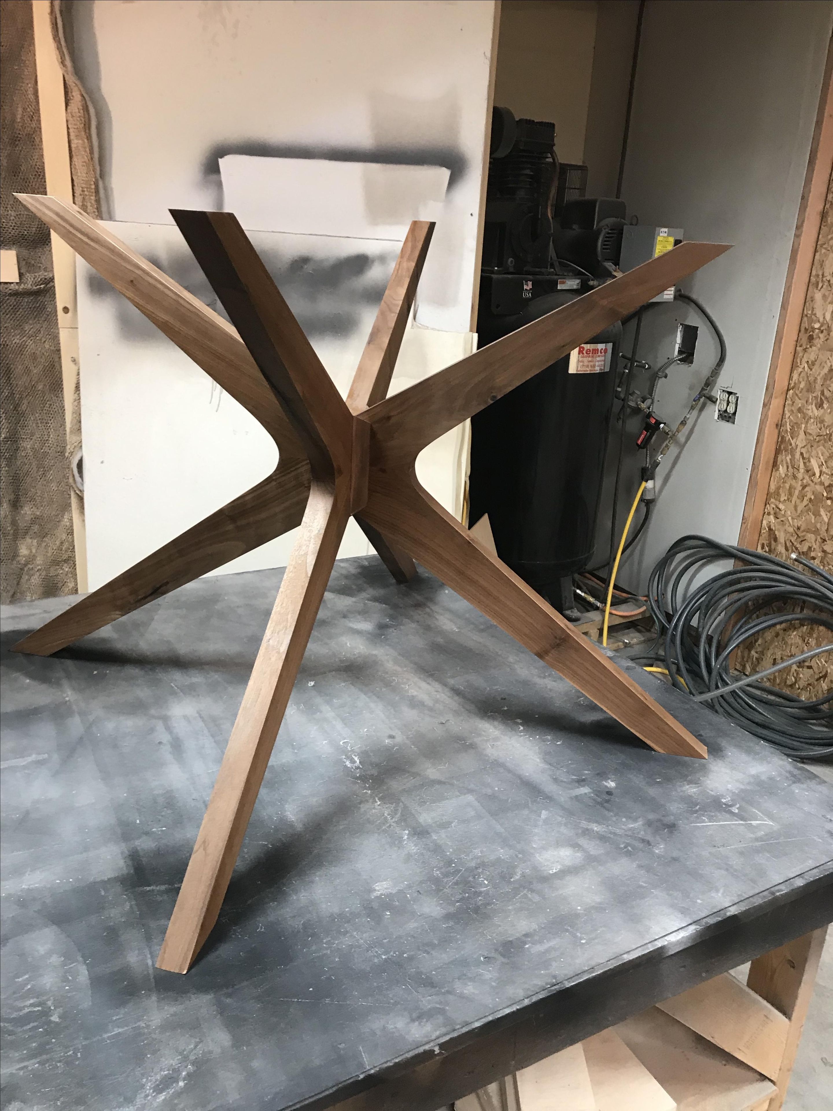Mid Century Walnut Round Dining Table 4 