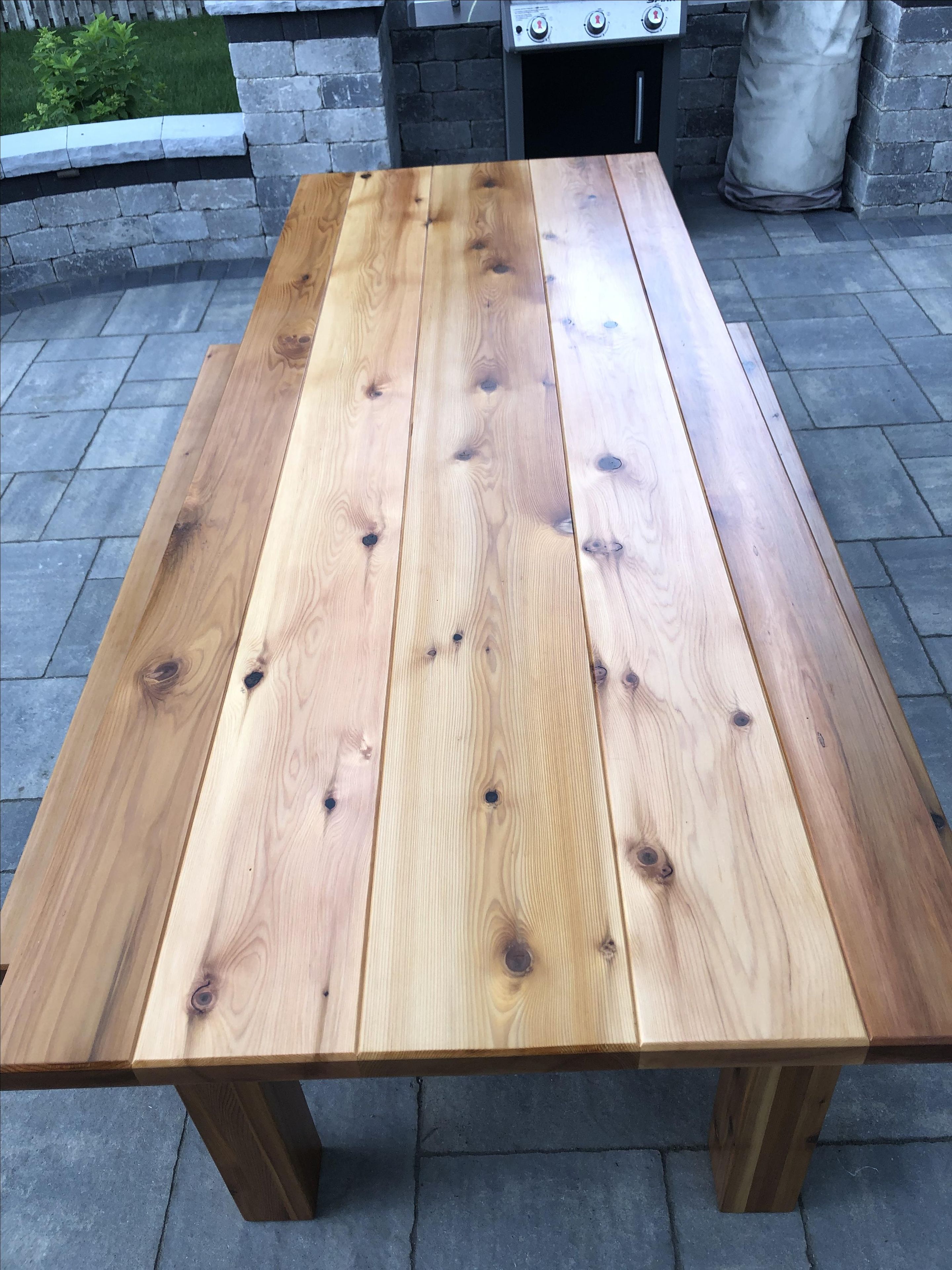 Cedar Table And Benches 2 
