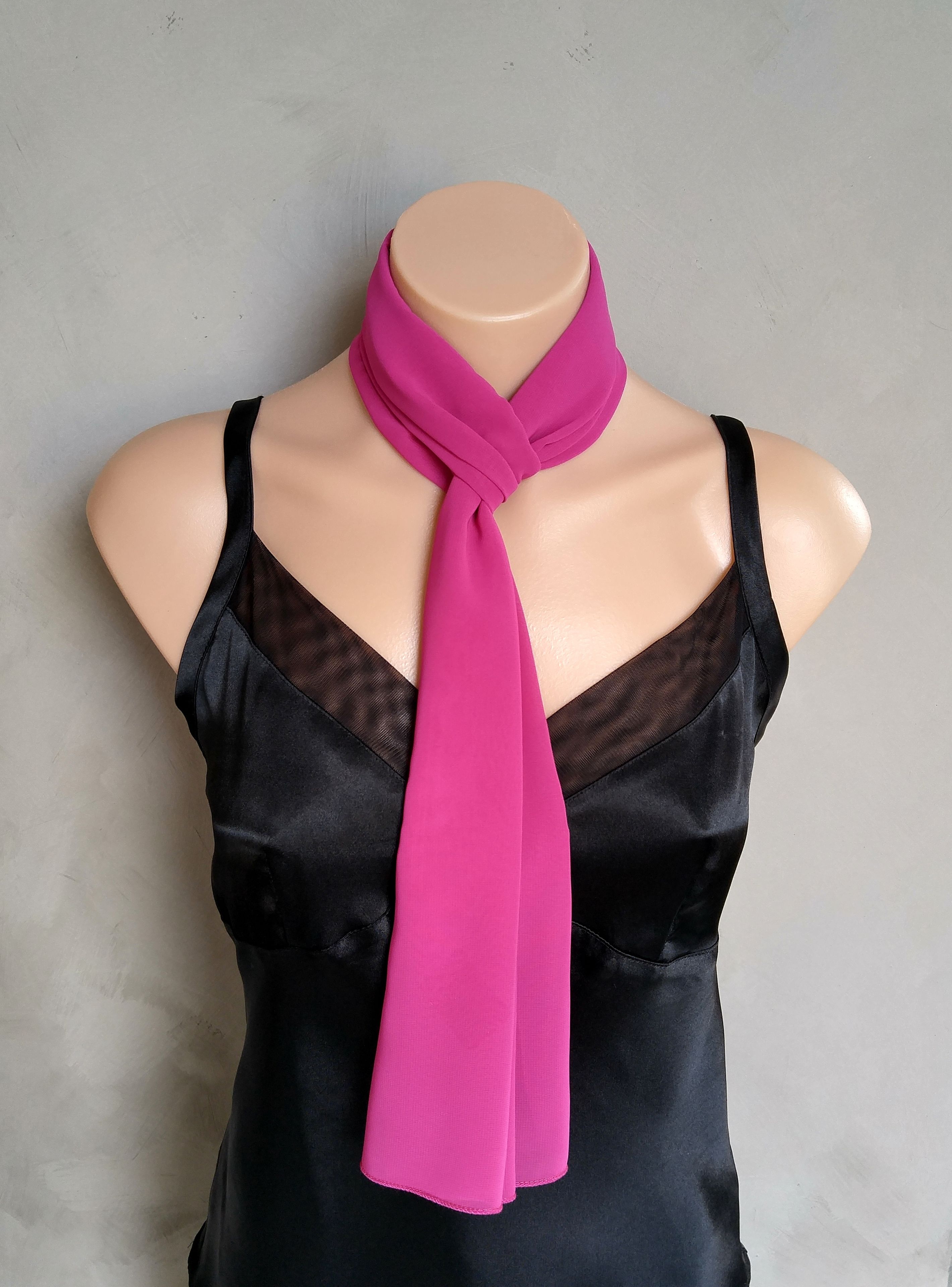 Fushia Chiffon Scarf 5 