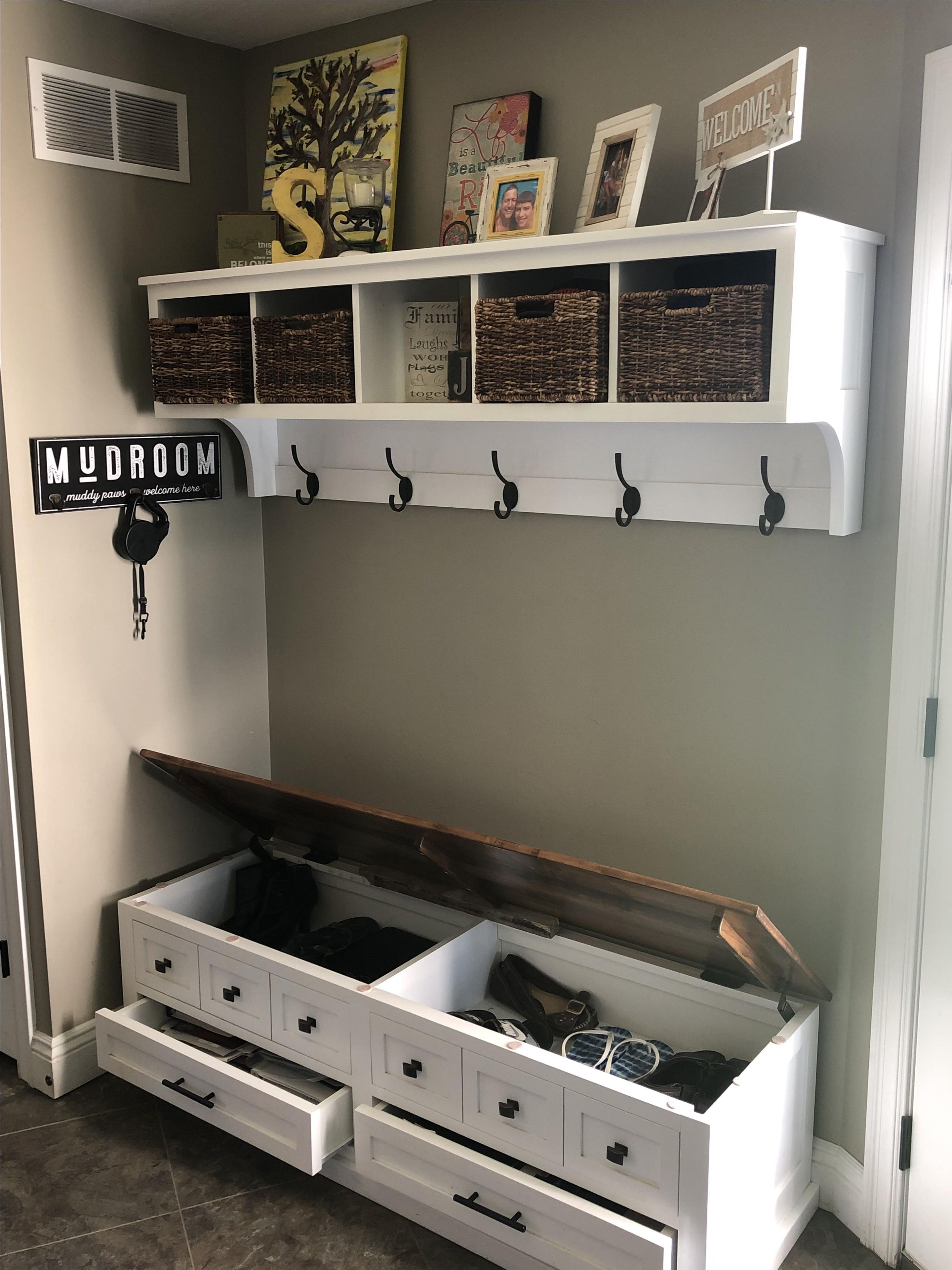 Entryway Cubby Coat Rack And Bench 4 