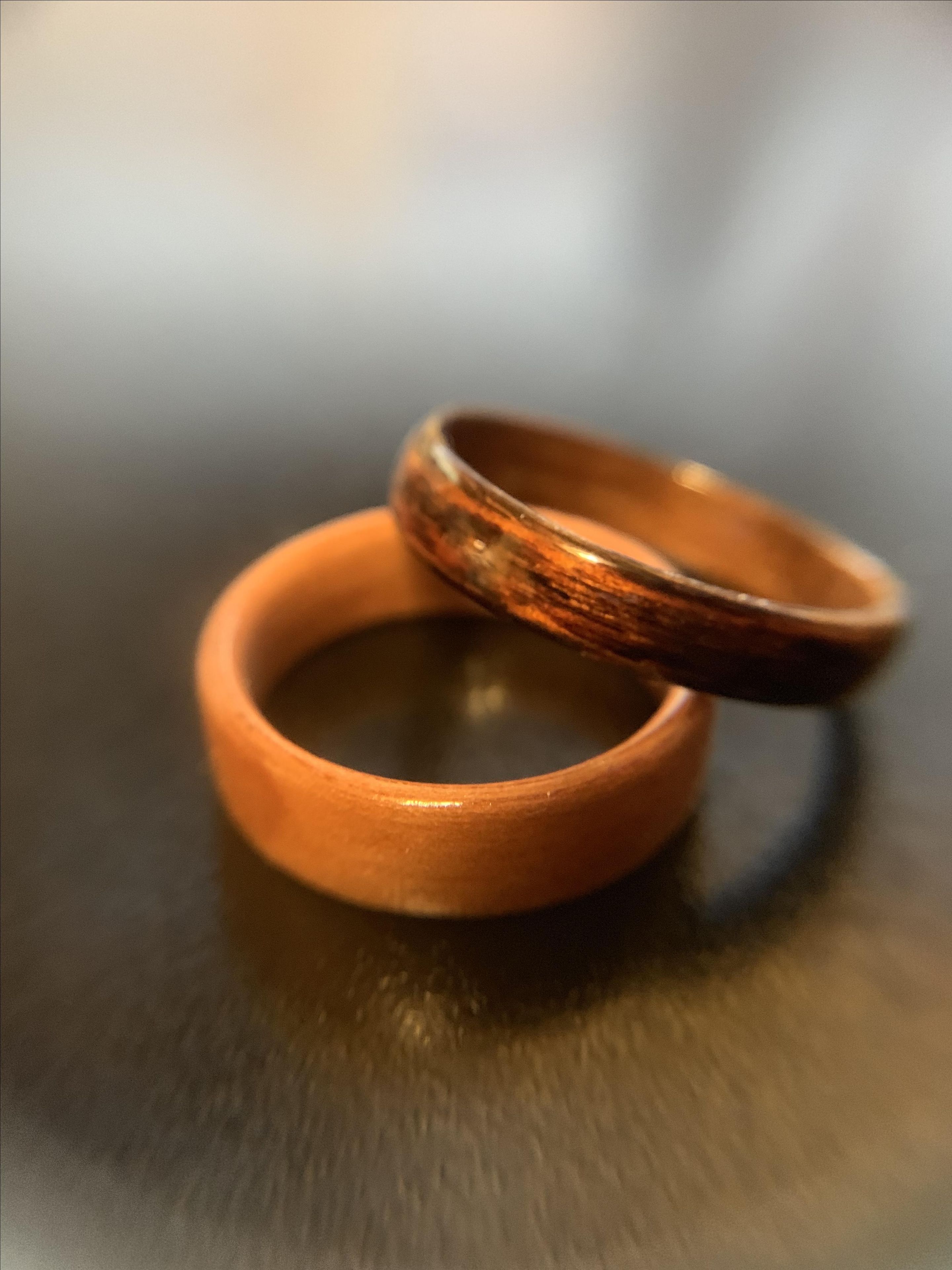 Burnt Wood Steam Bentwood Cathedral Or Straight Grain Maple Ring 3 