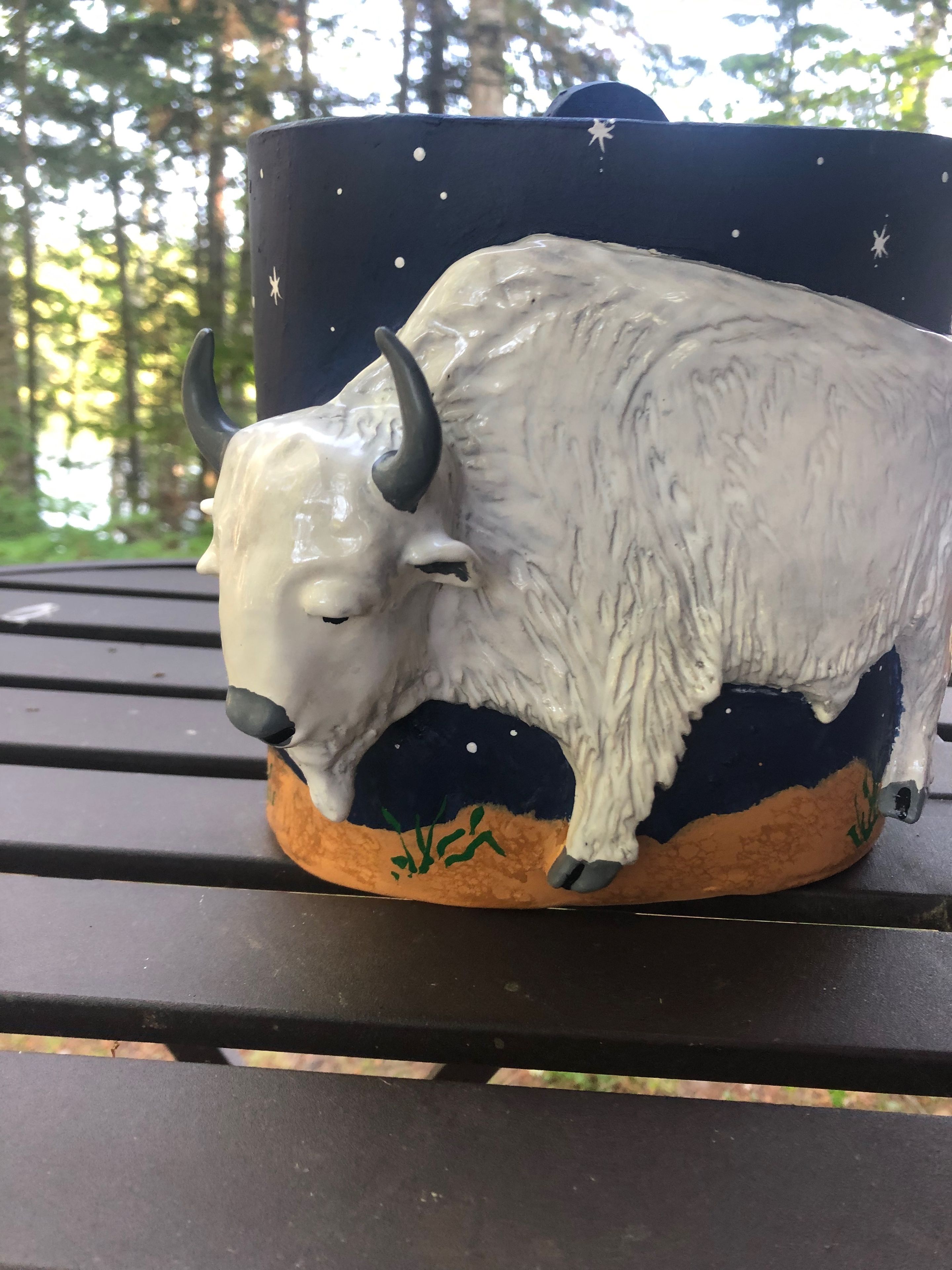 White Buffalo Cremation Urn