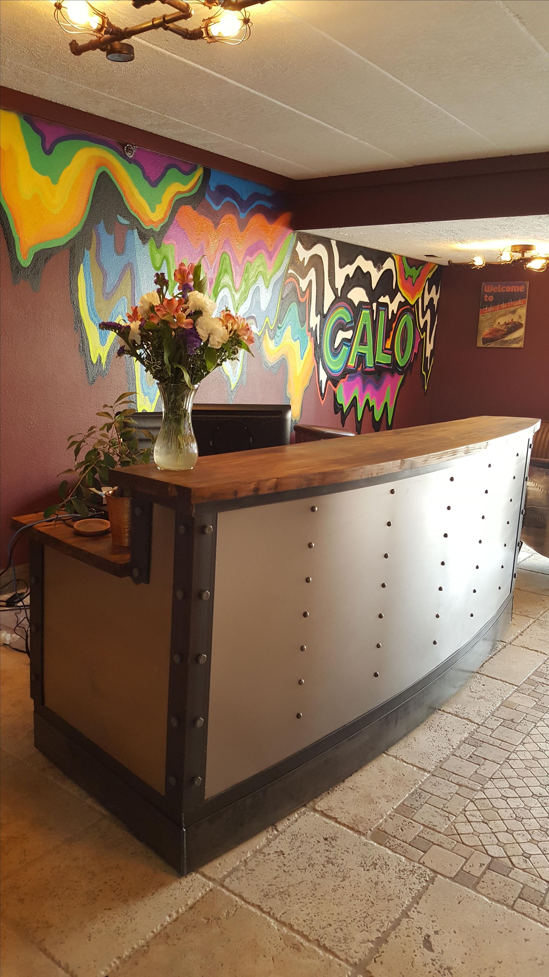 Modern Metal Industrial Reception Desk