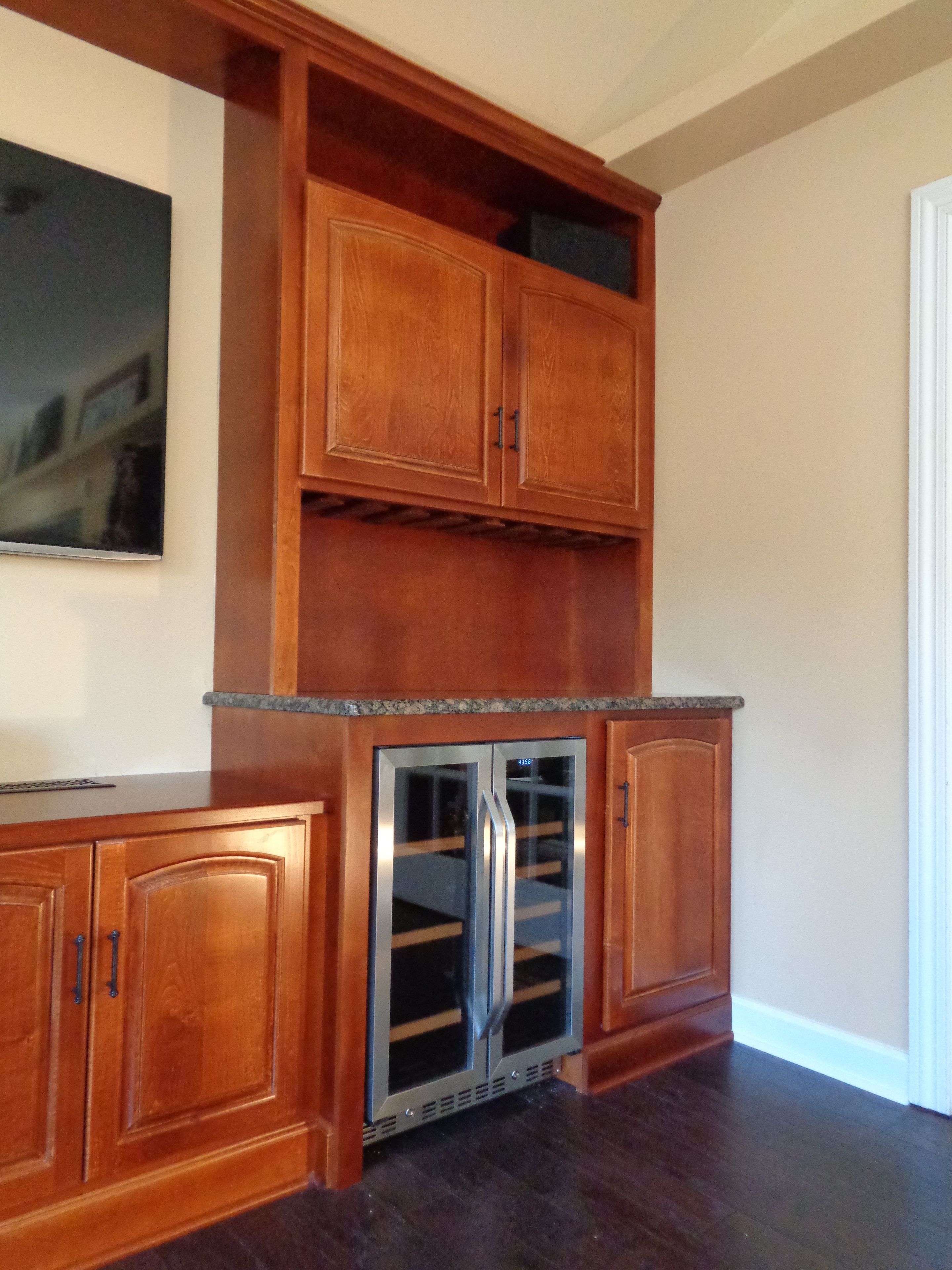 Maple Media Cabinet Wall With Dry Bar 2 