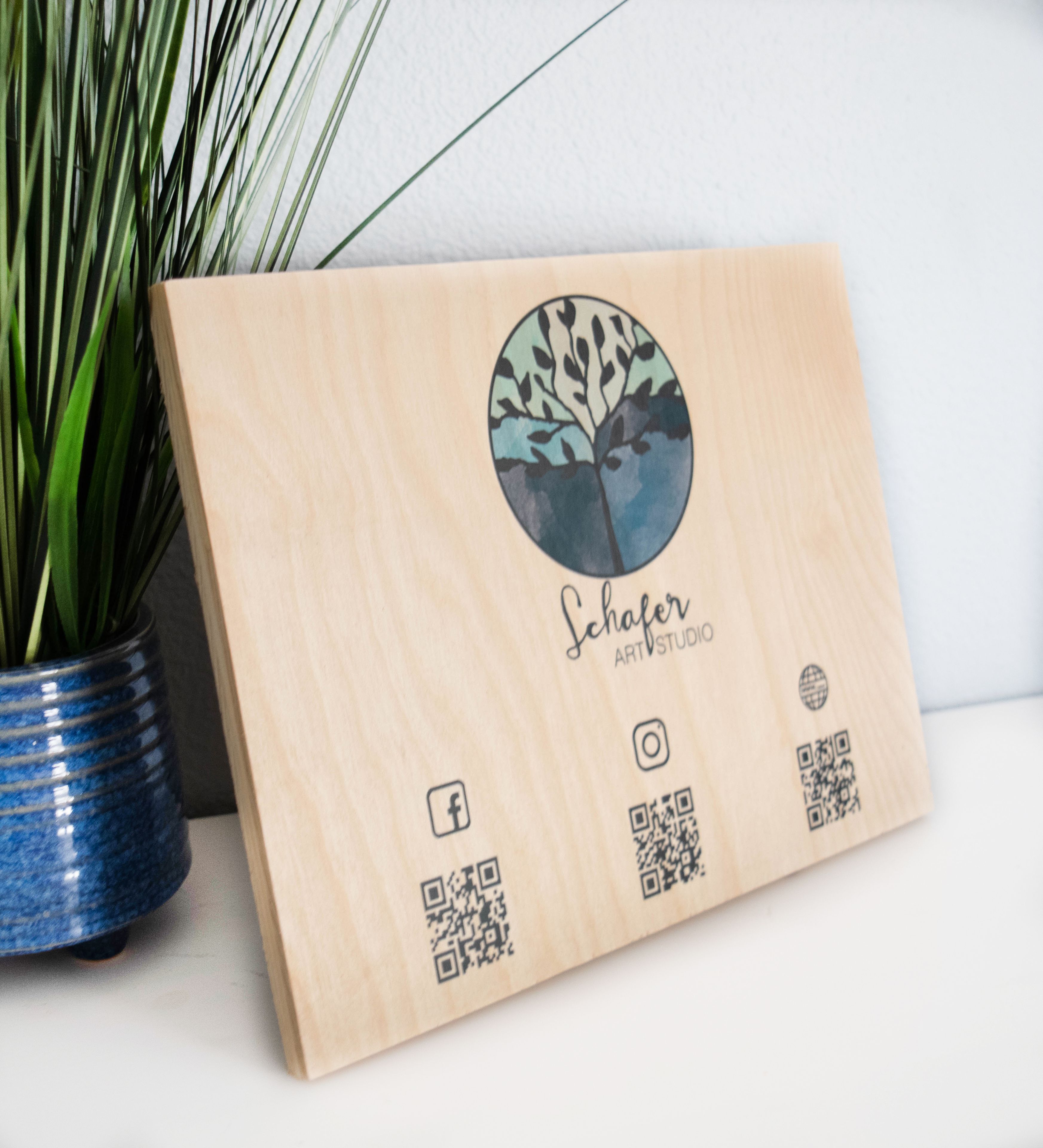 Qr Code Wood Sign With Business Logo, Scan To Pay, Venmo, Social Media Sign, Restaurant Menu Sign 6