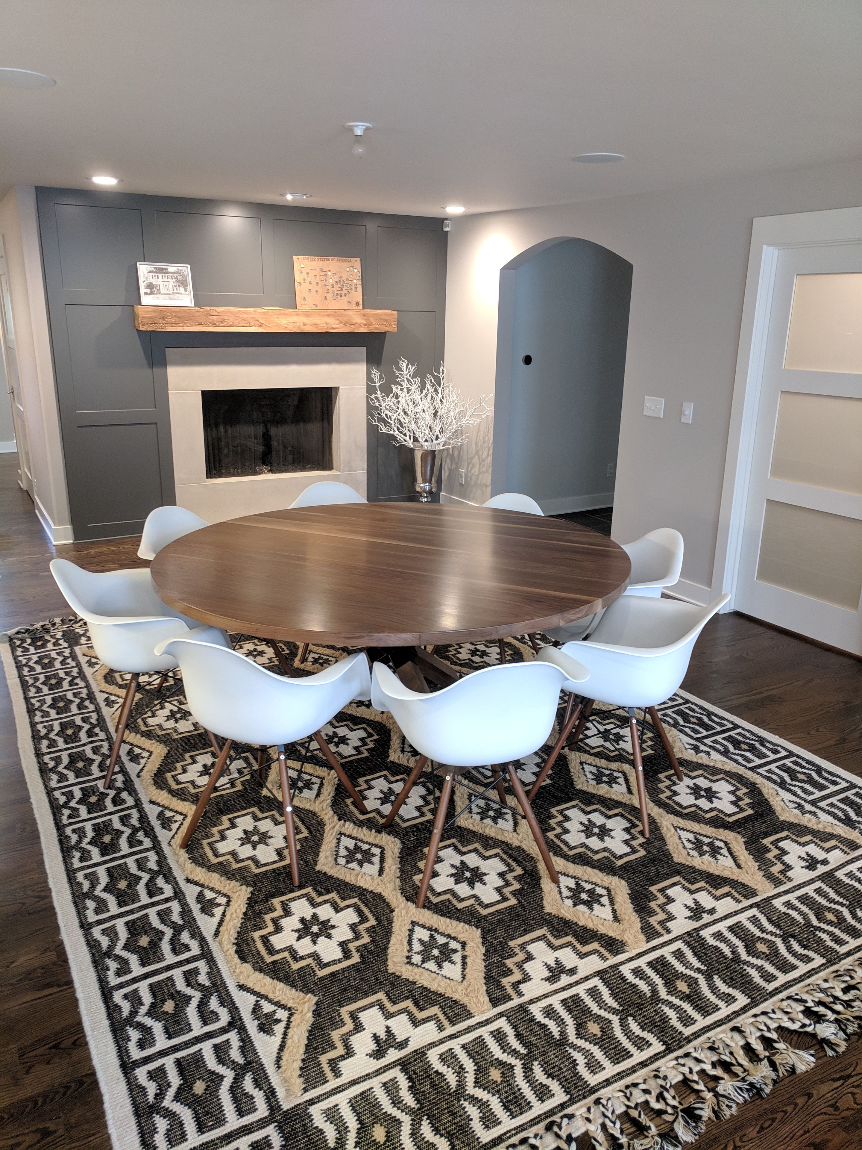 Custom Round Walnut Table With Three-Point Pedestal 3