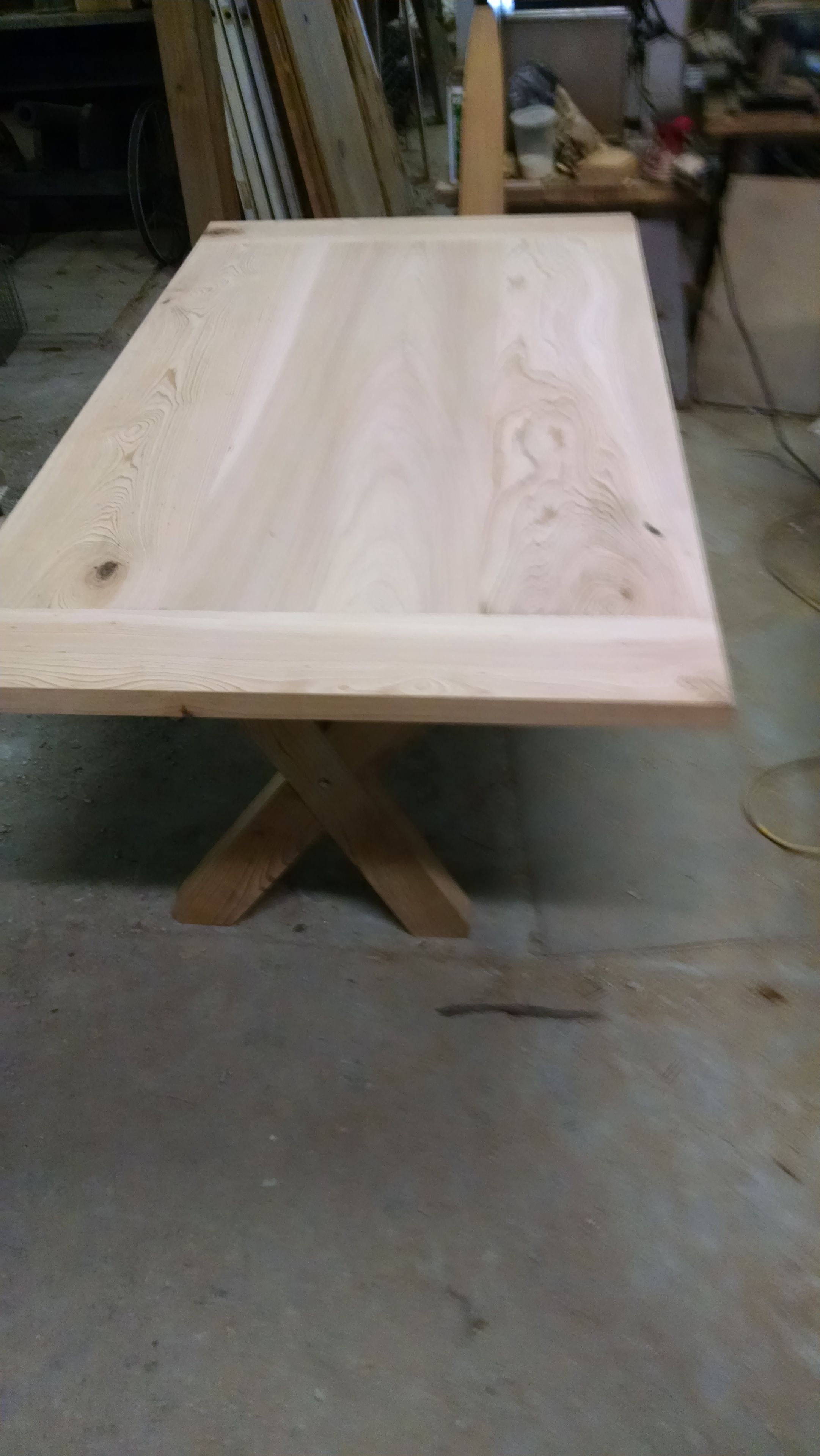 Three Board Cypress Table With Bread Board Ends 2