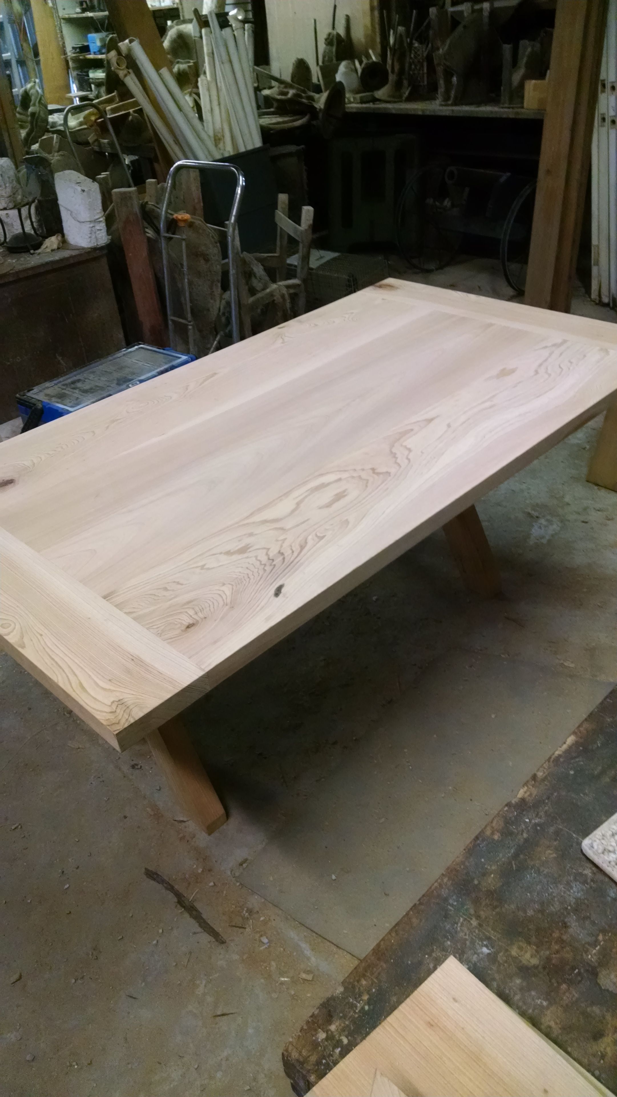 Three Board Cypress Table With Bread Board Ends 1