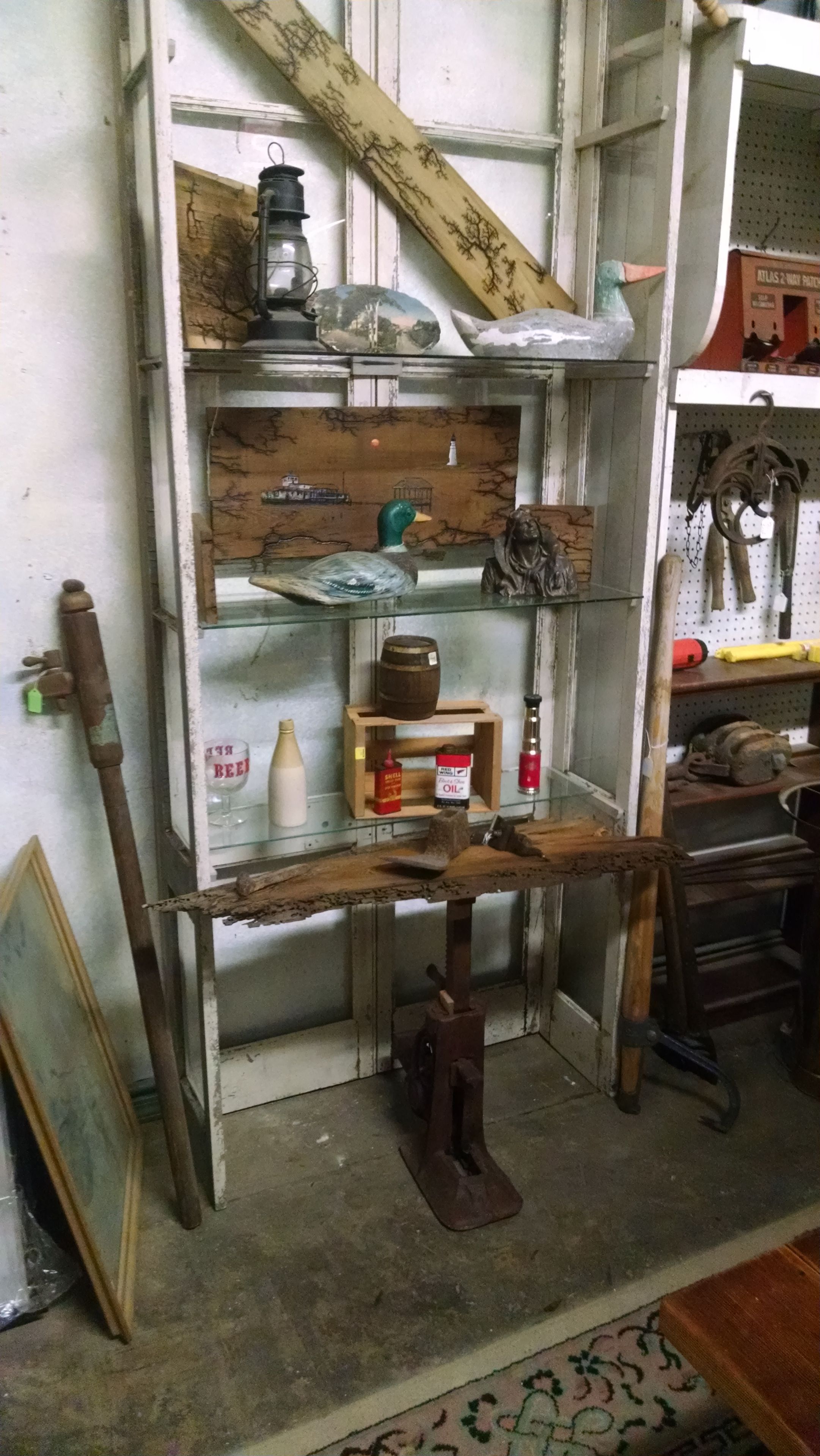 Old Window Units Converted To Open Display Shelf 2