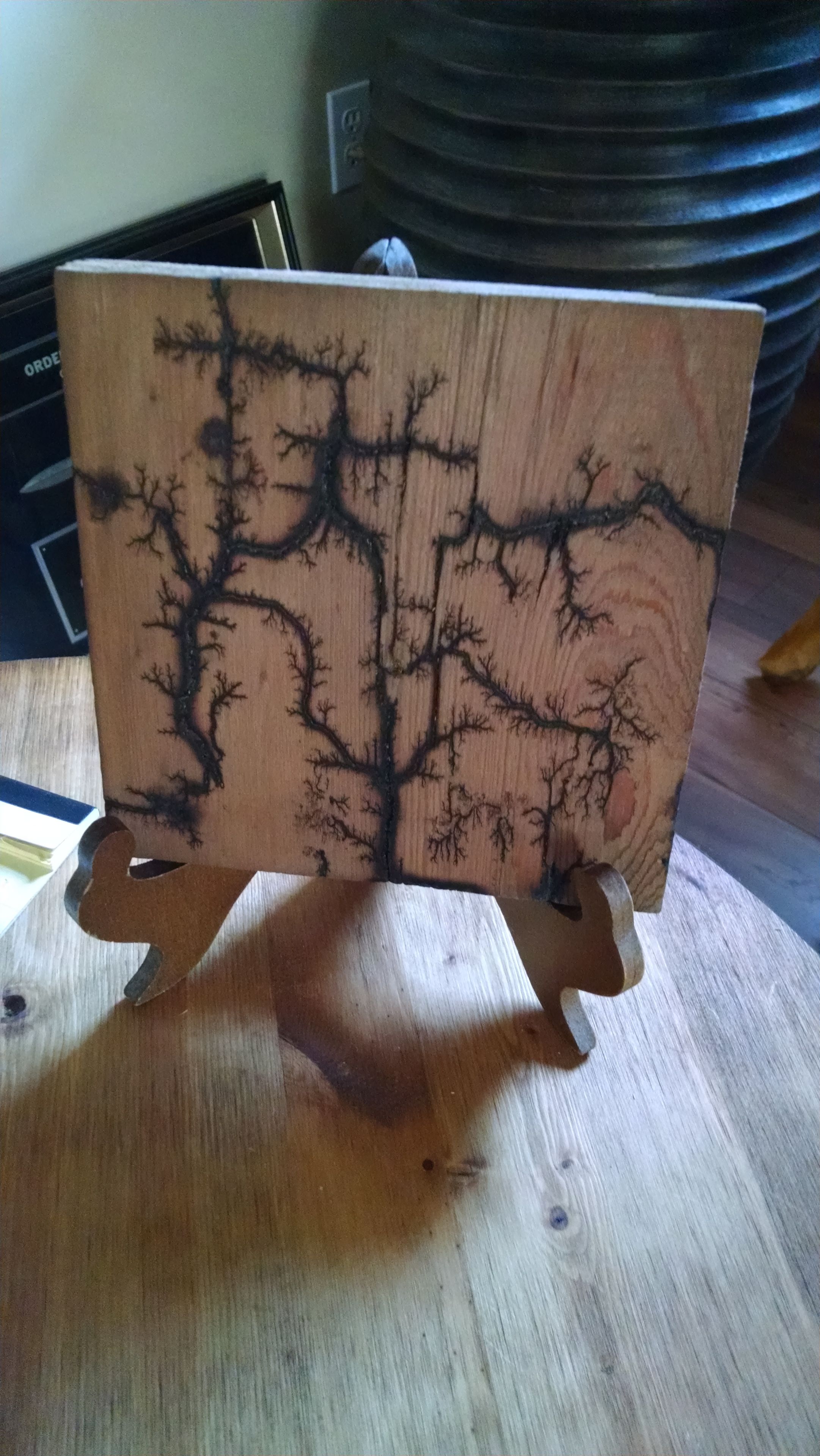 Fire On The Water Swamp Art Lighting Strikes Captured On Wood! 2 