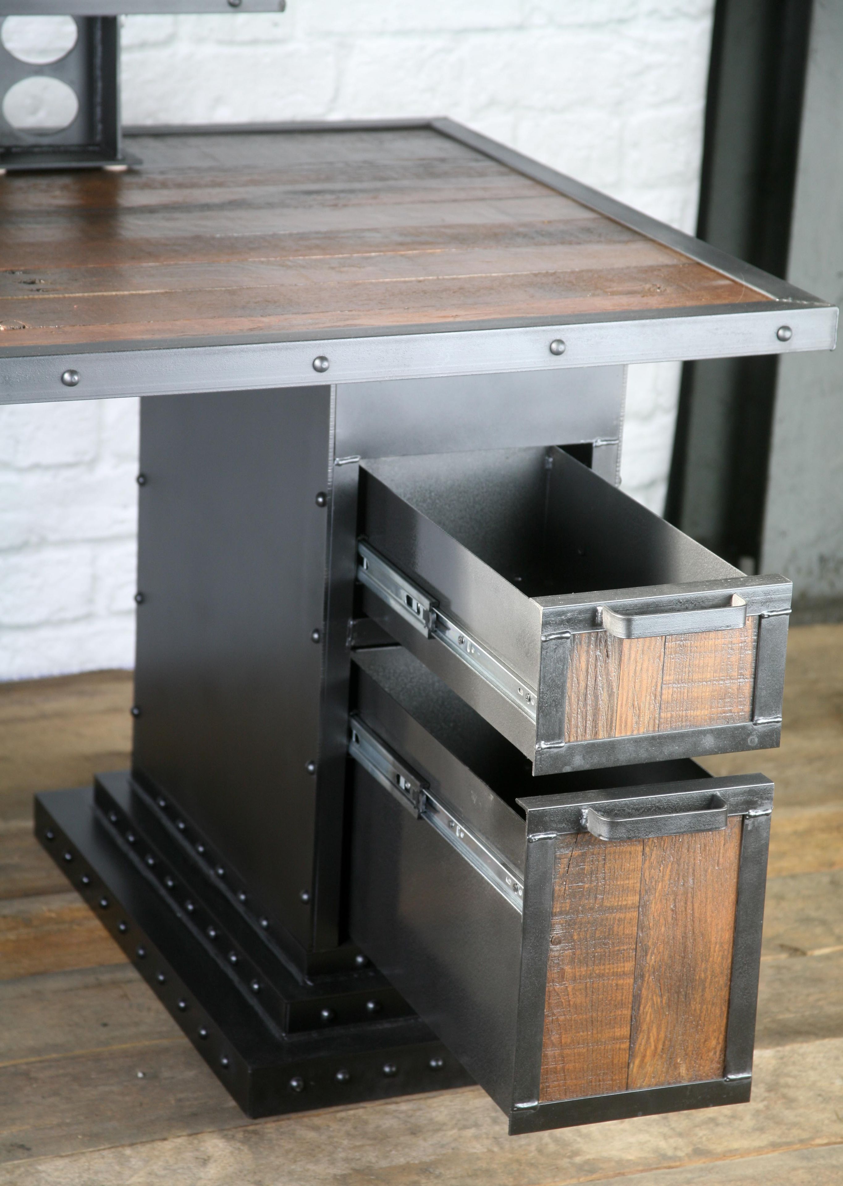 Modern Industrial Computer Desk, Reclaimed Wood Desk, Work Station, Vintage Desk, Executive Desk 3 
