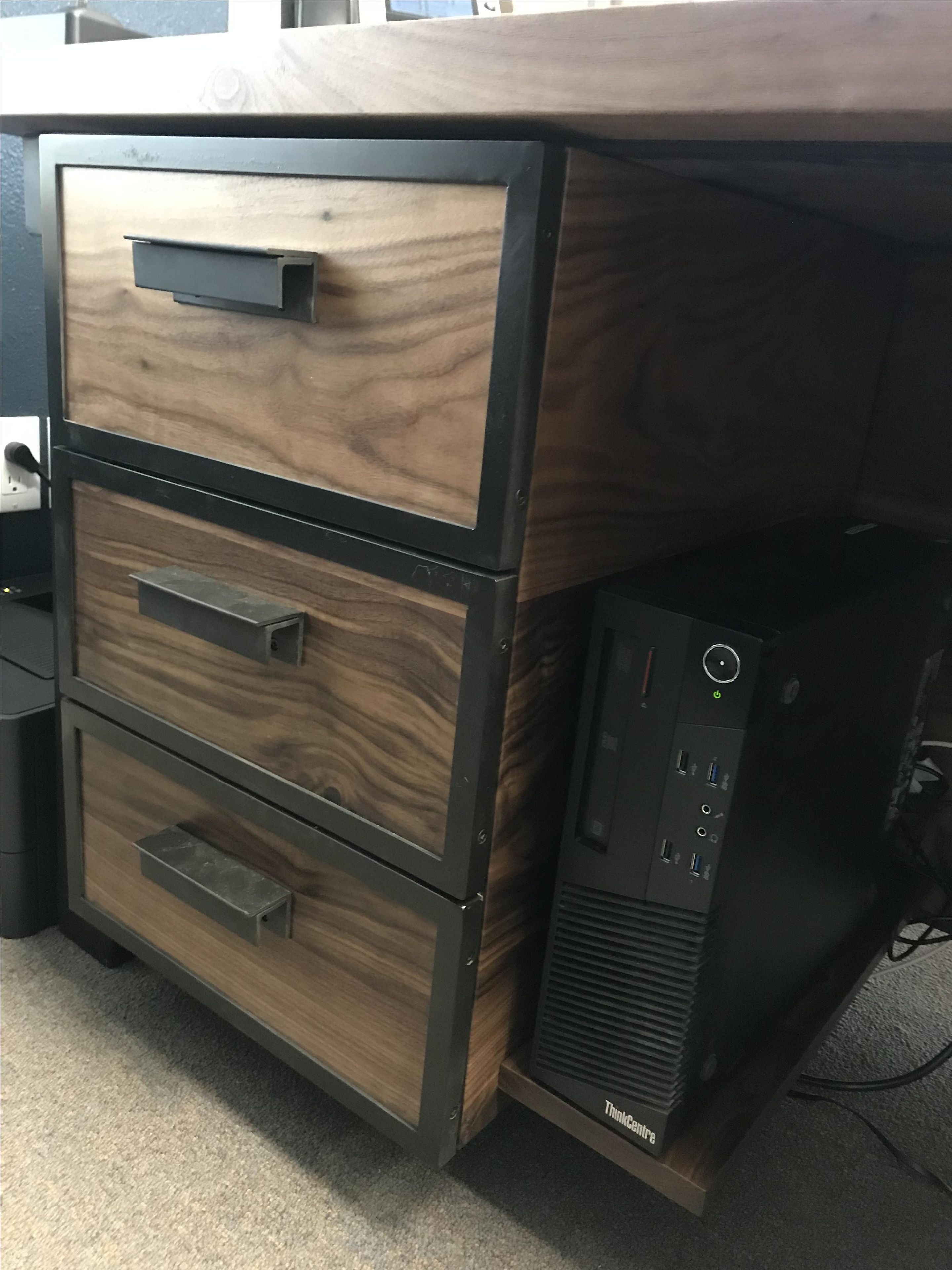 Executive Desk In Walnut And Steel 5
