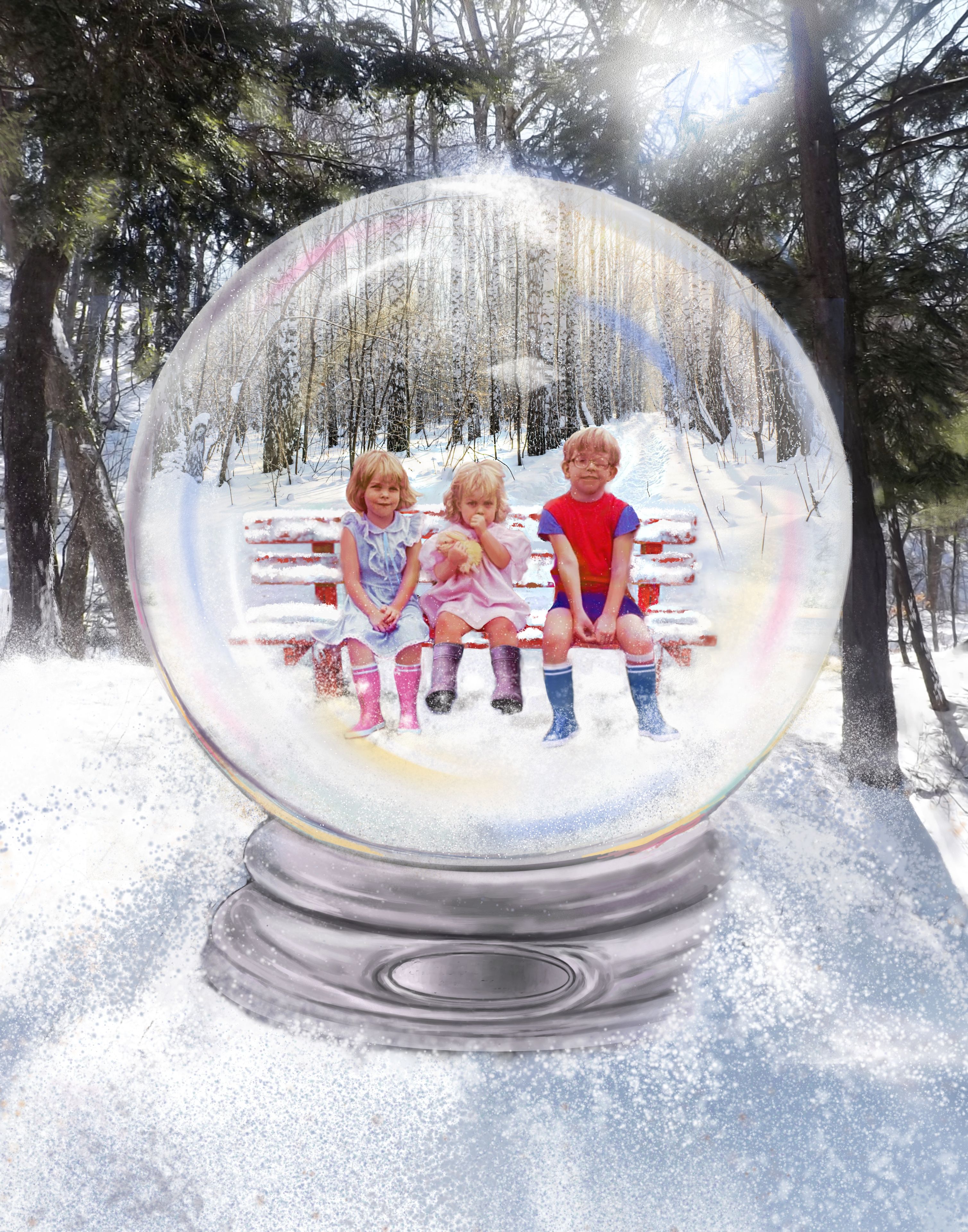 Snow Globe Artwork Custom Portrait Painting Of Your Family, Home Or Pet