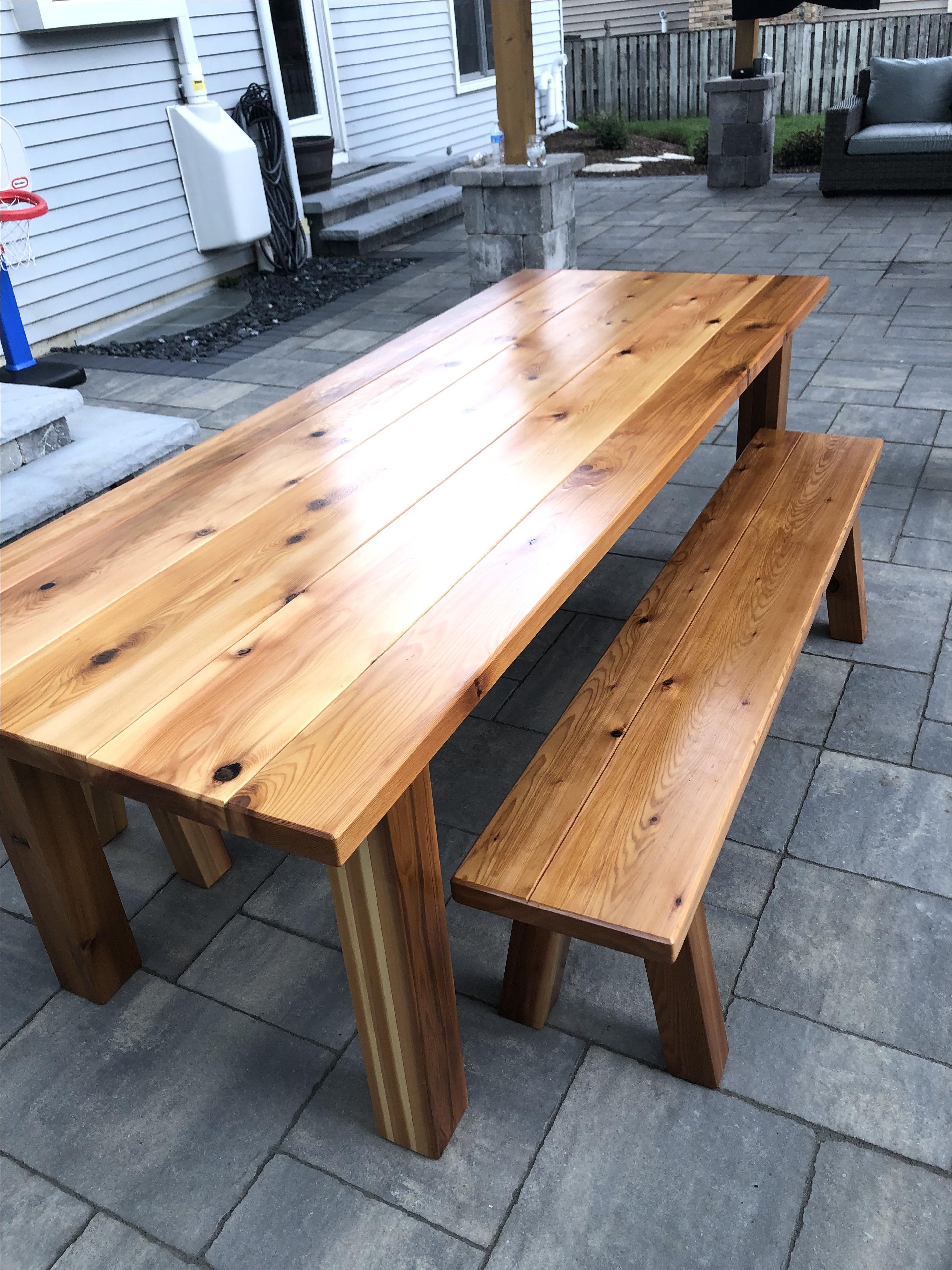 Cedar Table And Benches 1 
