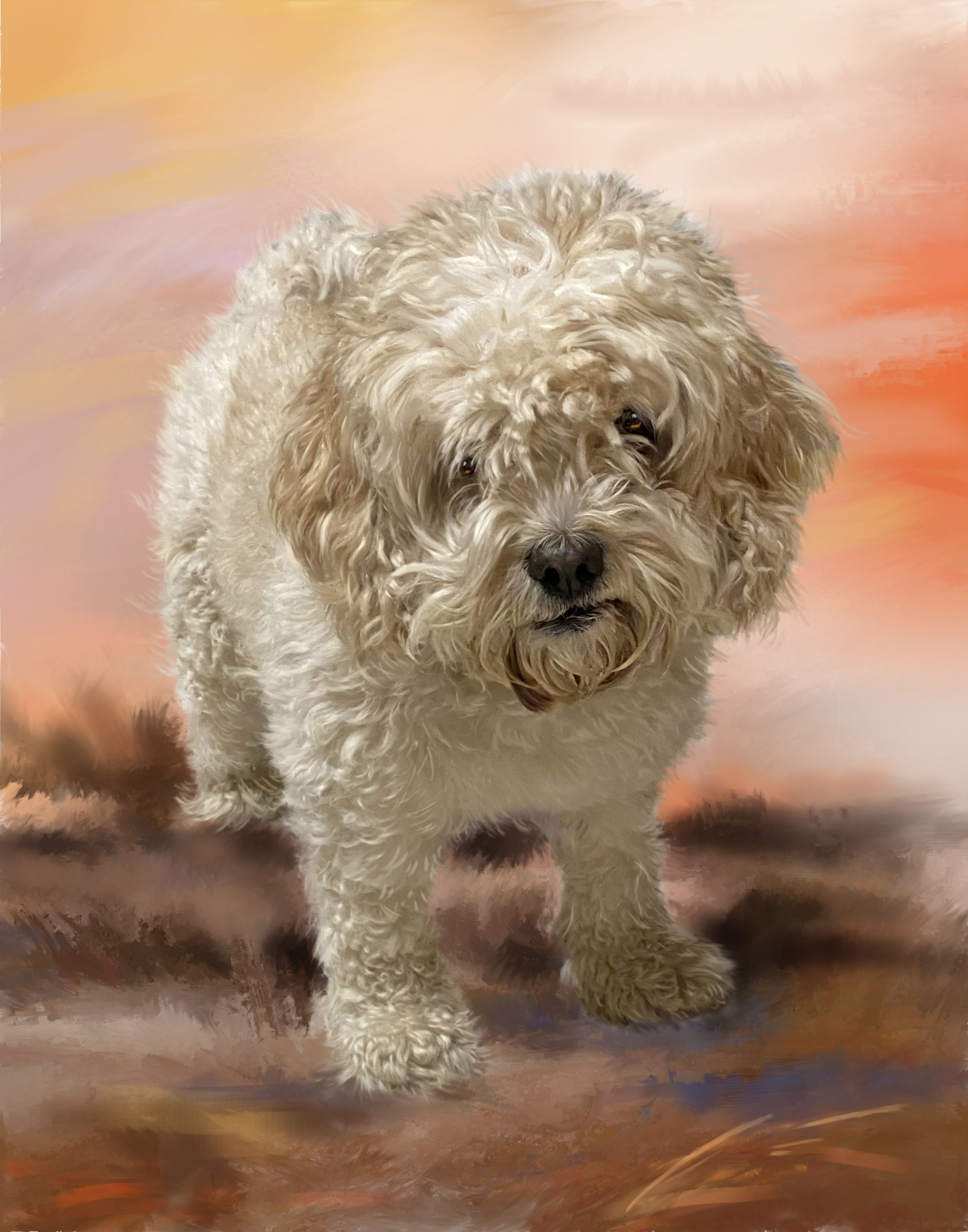 Custom Pet Portrait Painting On Canvas Or Watercolor Paper 6 