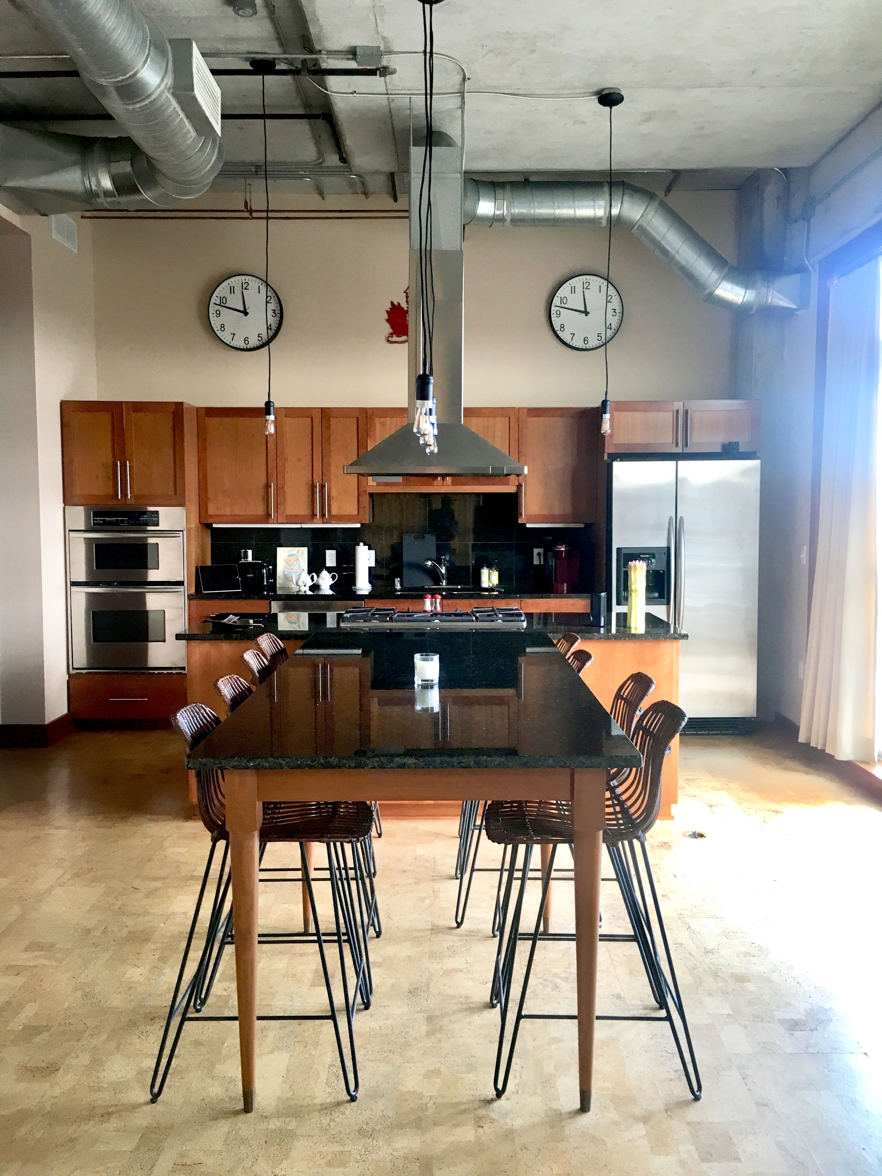 Loft Granite Or Marble And Cherry Wood Kitchen Table Dining Table Or Coffee Table 1