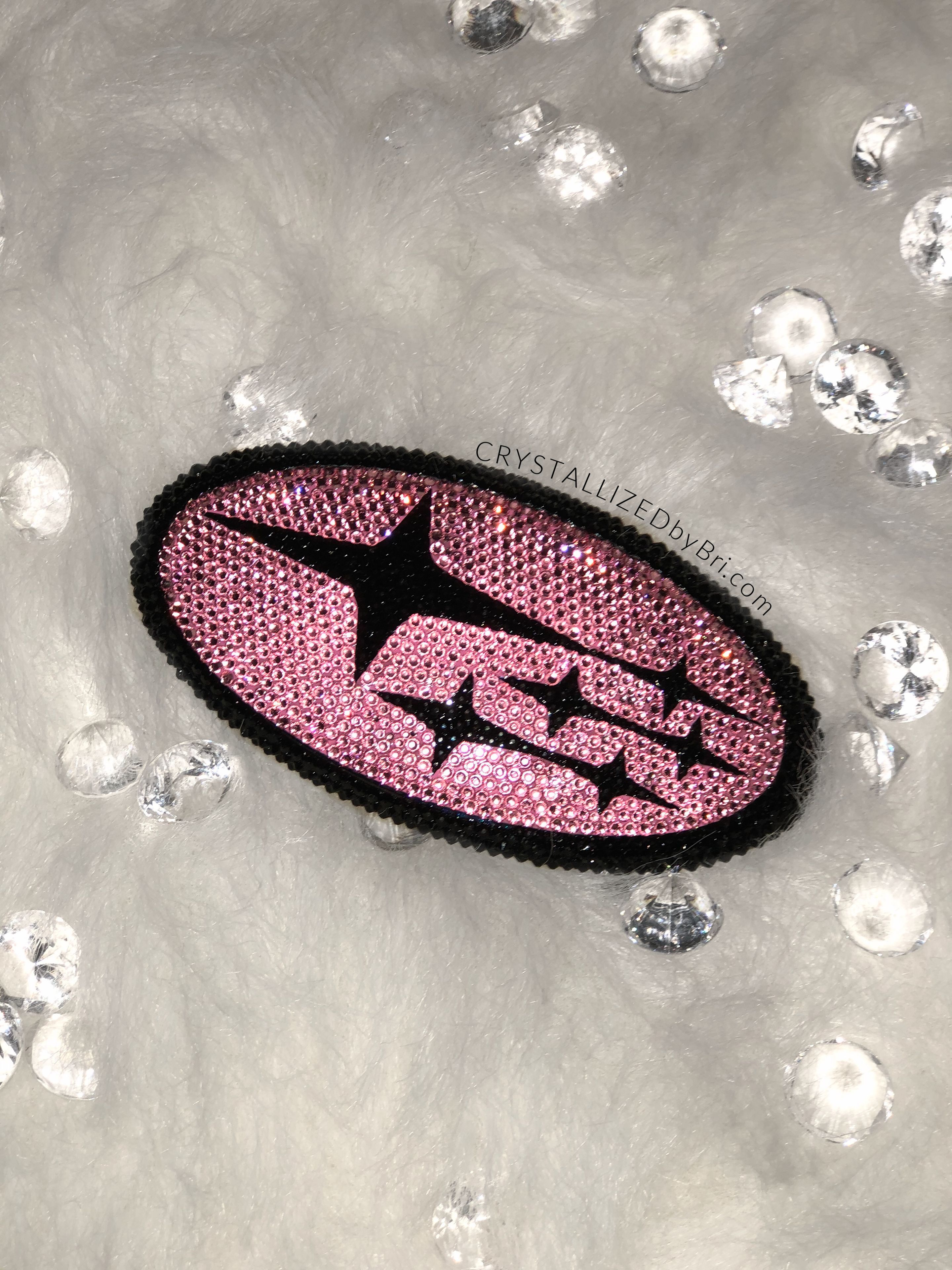 Subaru Crystallized Car Emblem Bling Genuine European Crystals Bedazzled 4 