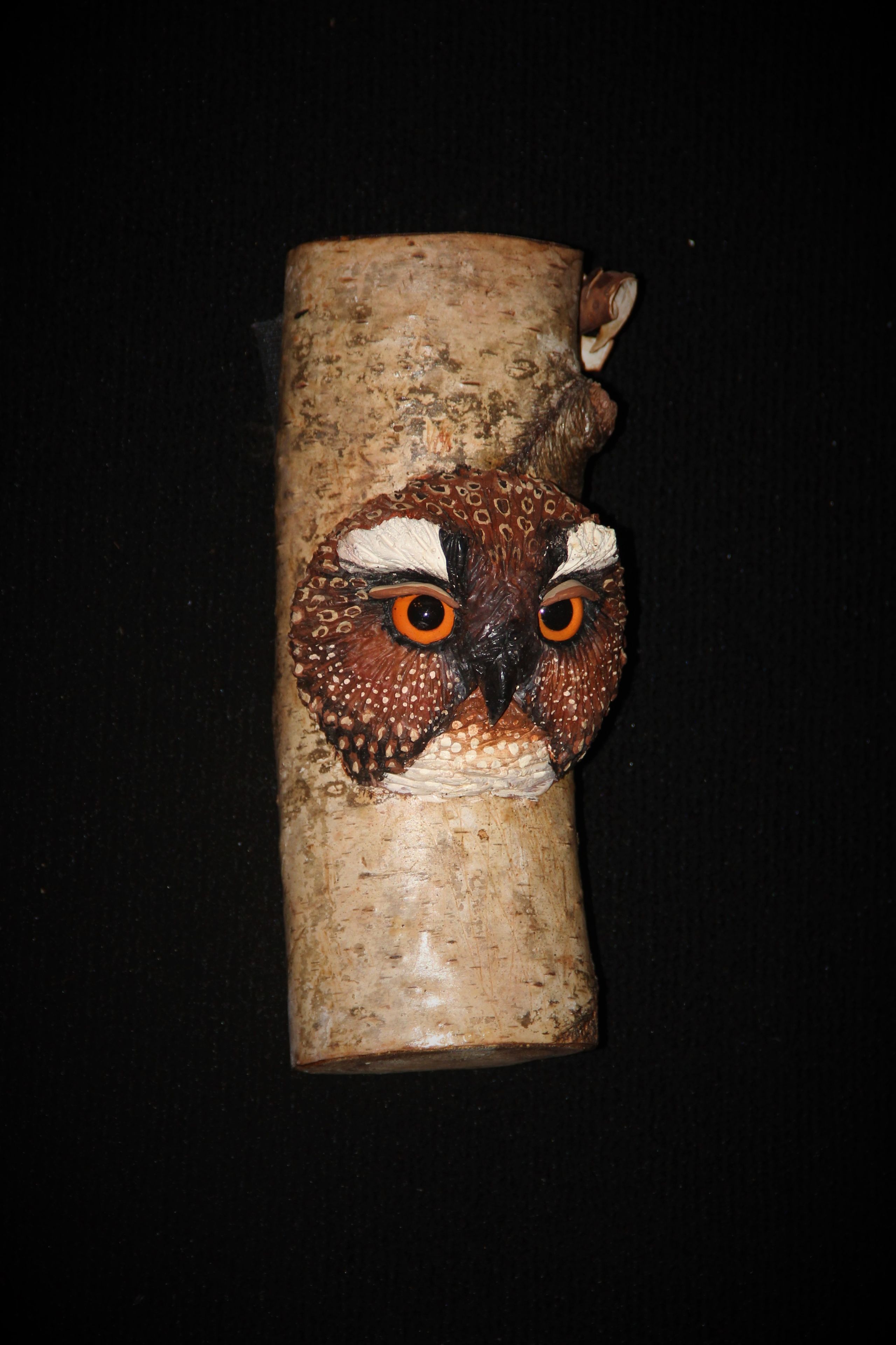 Wood Carving -  Owl - Original Hand Made Bird Sculpture -  Wall Art 5 