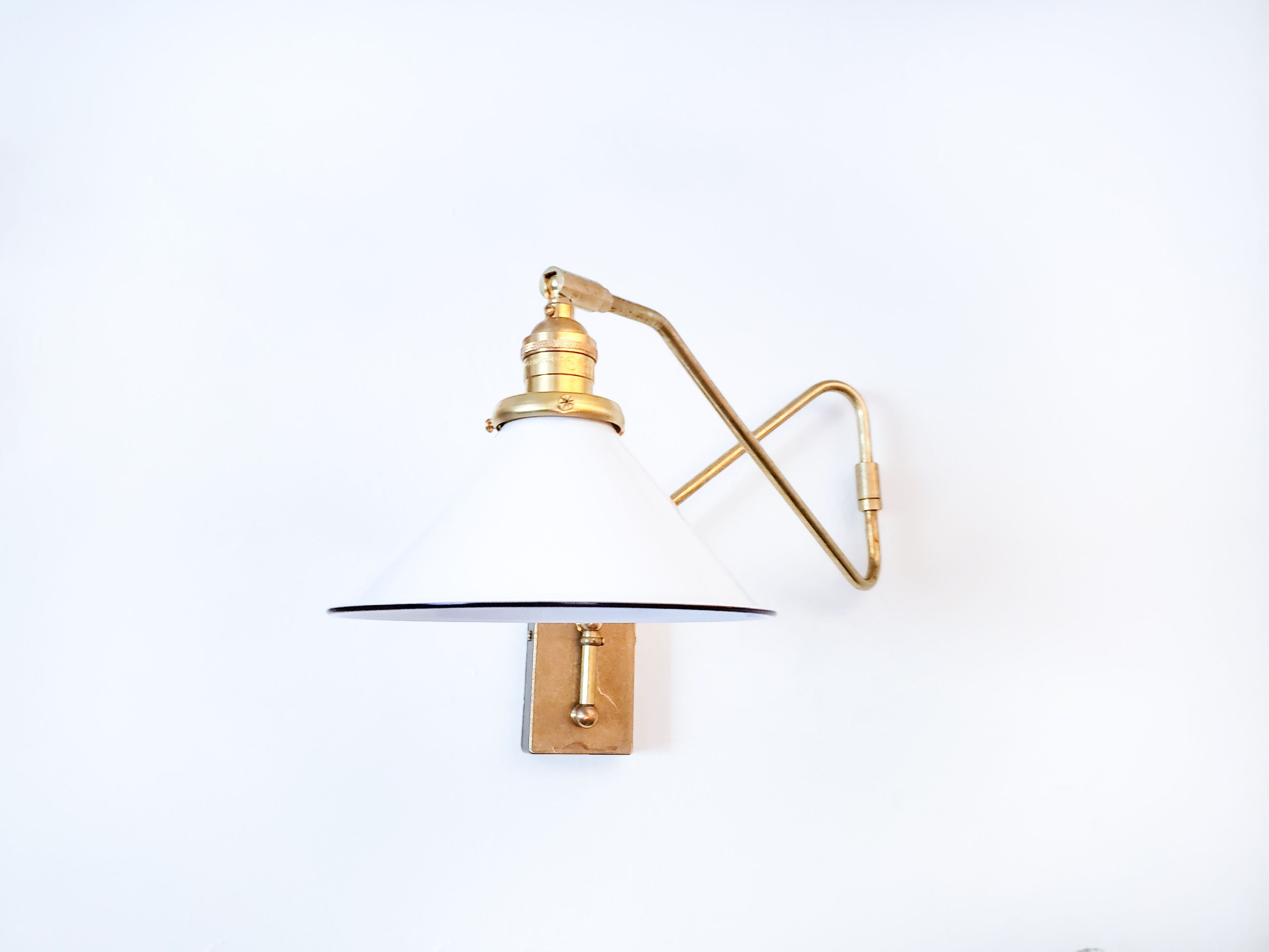 Extendable Brass Wall Lamp, Mid Century Sconce, Reading Gold Light, Hardwired Double-Jointed, Modern Lamp, Articulating Boom Lighting, Loft