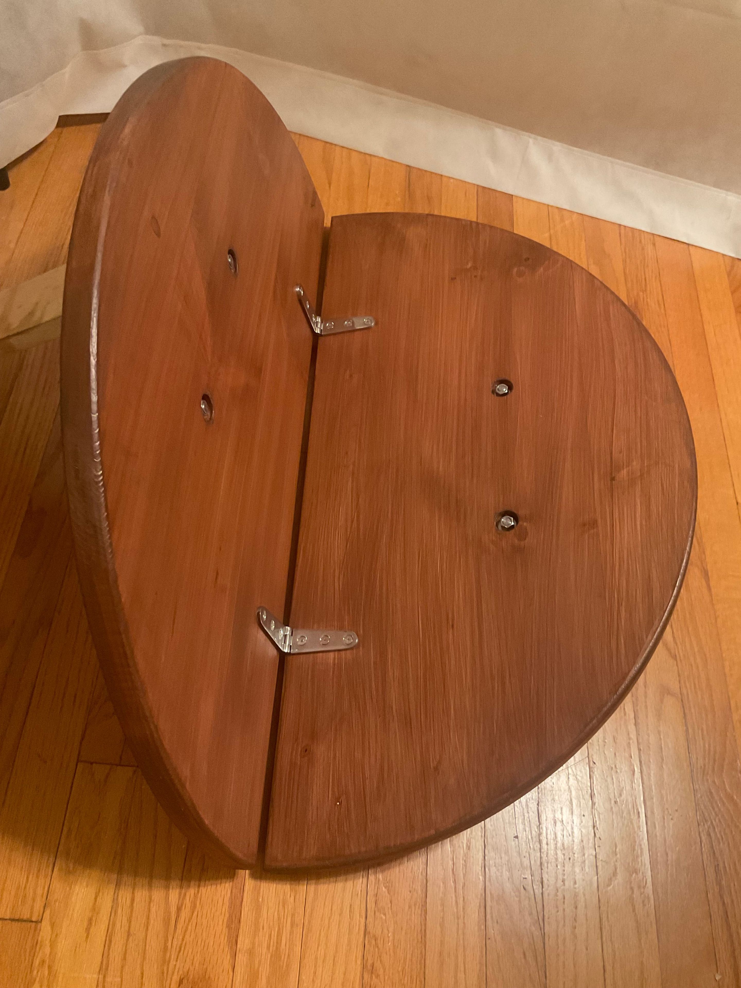 Foldable fire pit covers with machined aluminum handles. 2 