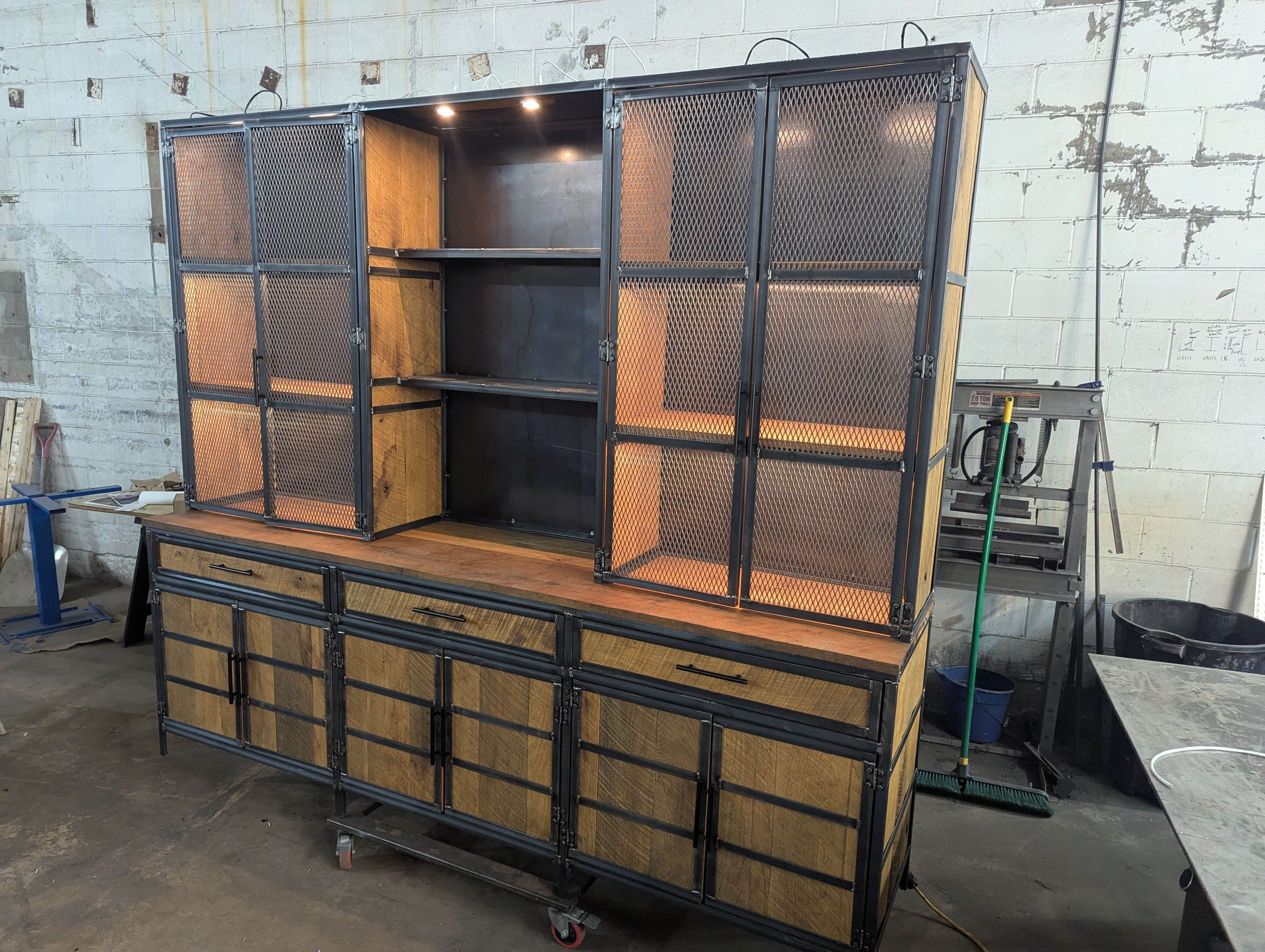 Rustic Credenza & Hutch