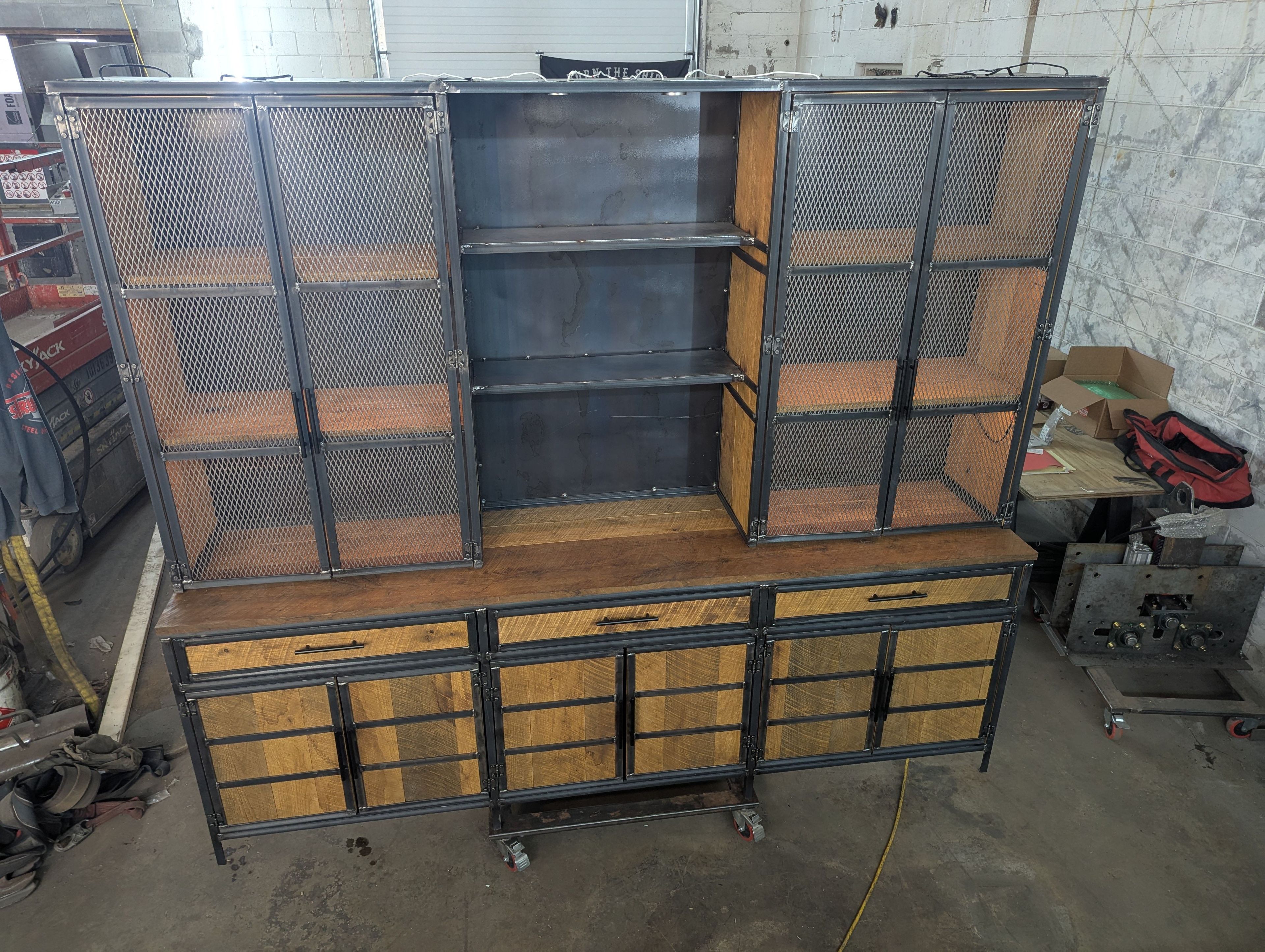 Rustic Credenza & Hutch 2