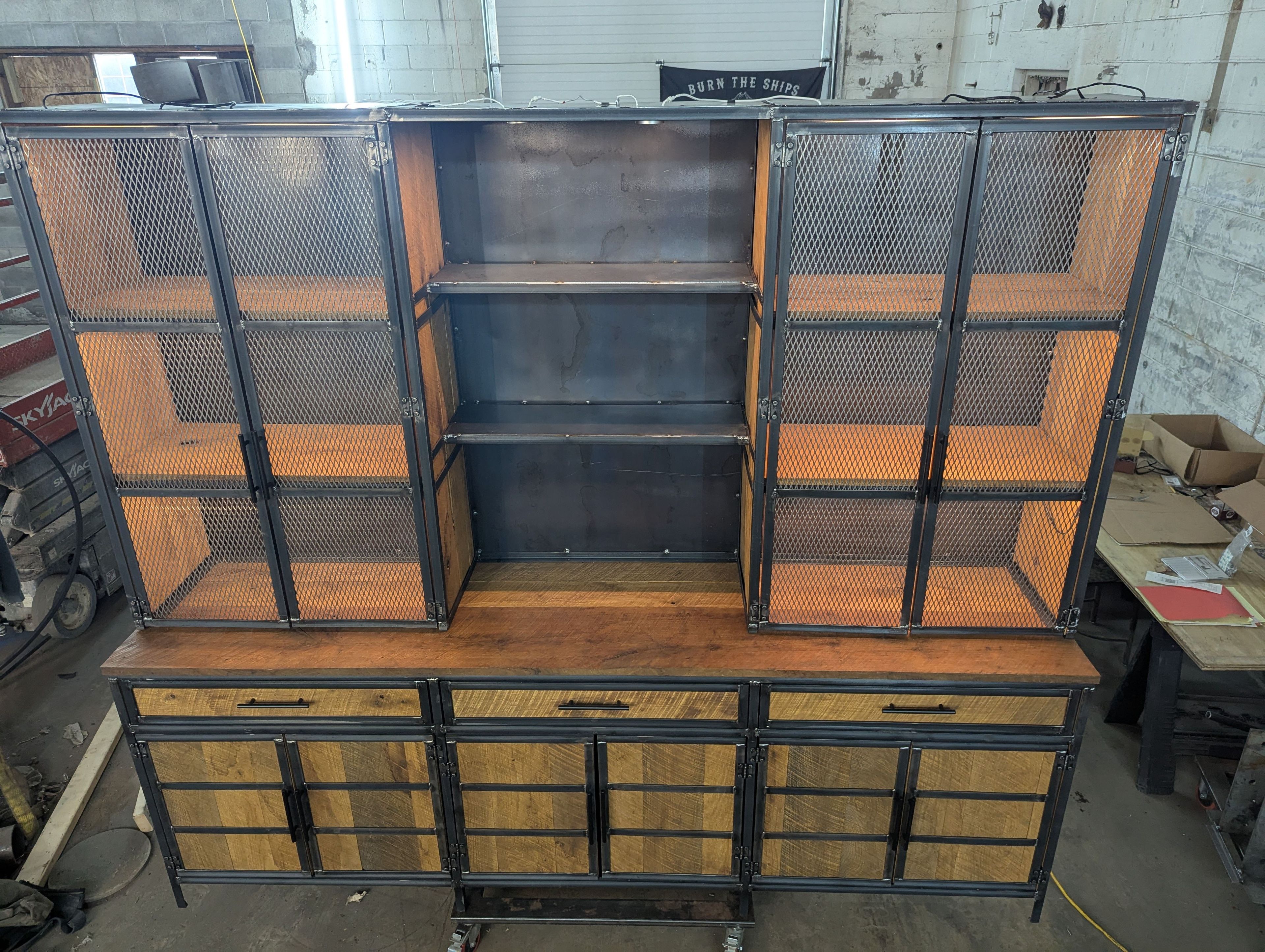 Rustic Credenza & Hutch 3